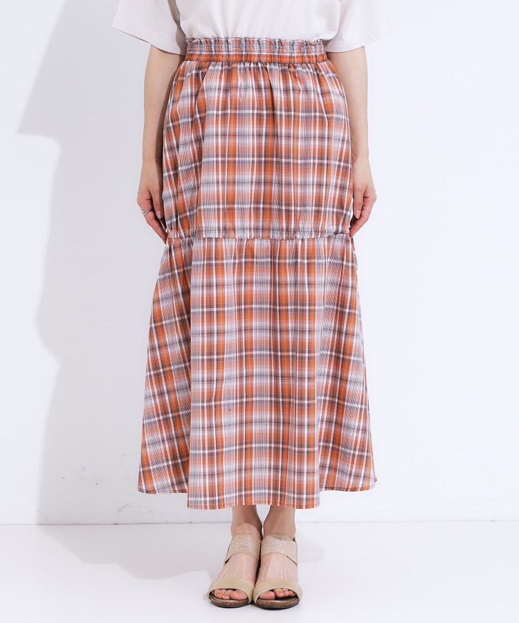 キューティーブロンド Cutie Blonde 【シルエットが変えられる】チェック柄 リボンフレアスカート （ブルー(292)） ブルー(292)