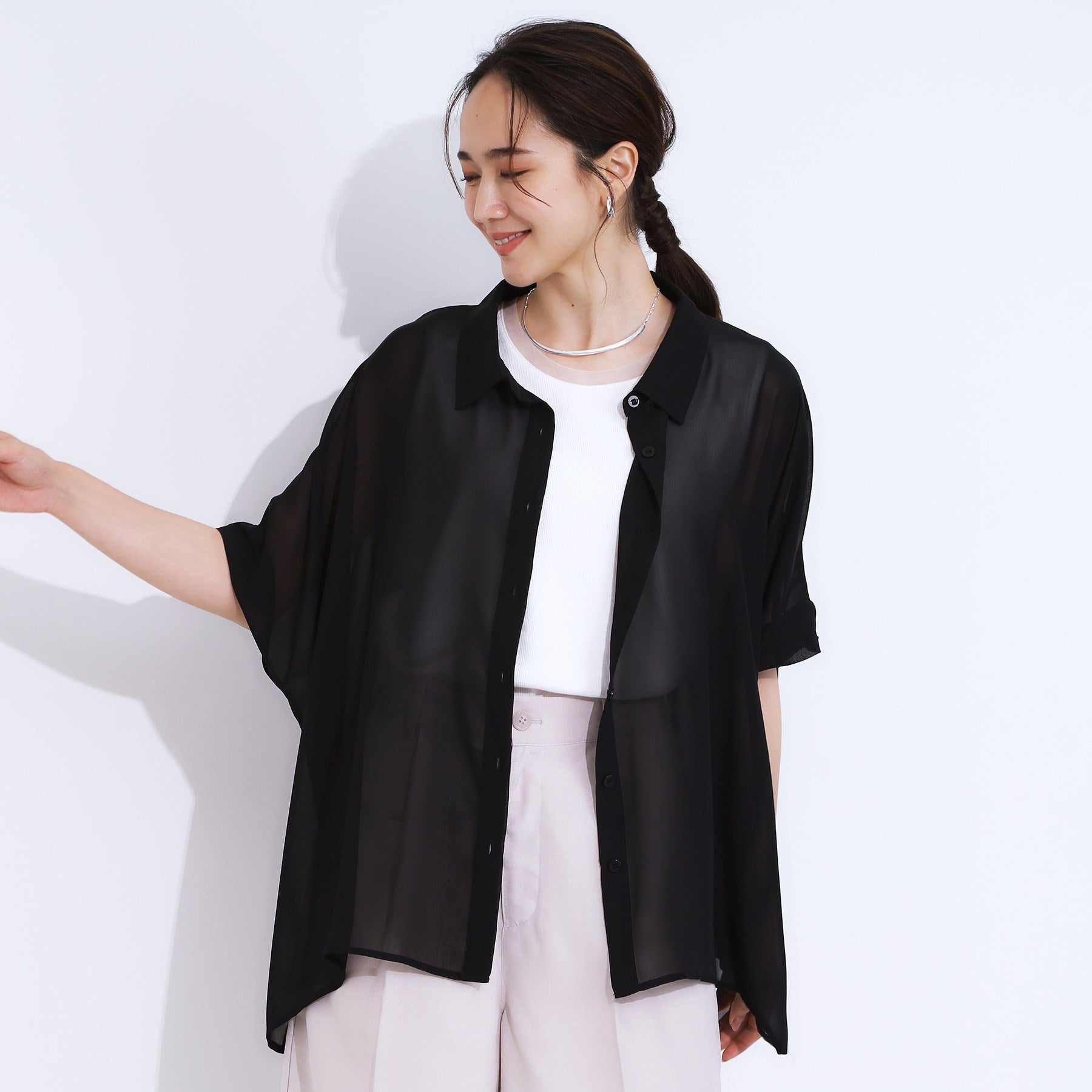 キューティーブロンド Cutie Blonde シアーポンチョシャツ （オフホワイト(703)） オフホワイト(703)