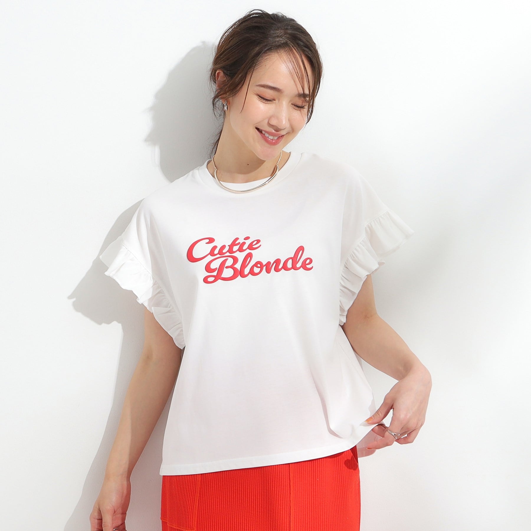 キューティーブロンド Cutie Blonde 【SHOO ICE/汗染み軽減/UVカット】フリルTシャツ （チャコールグレー(014)） チャコールグレー(014)