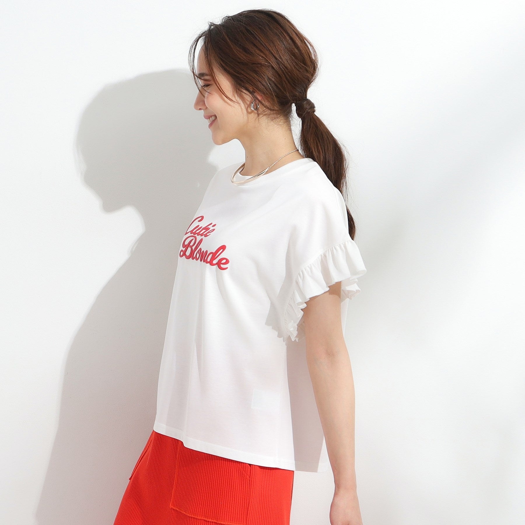 キューティーブロンド Cutie Blonde 【SHOO ICE/汗染み軽減/UVカット】フリルTシャツ （チャコールグレー(014)） チャコールグレー(014)