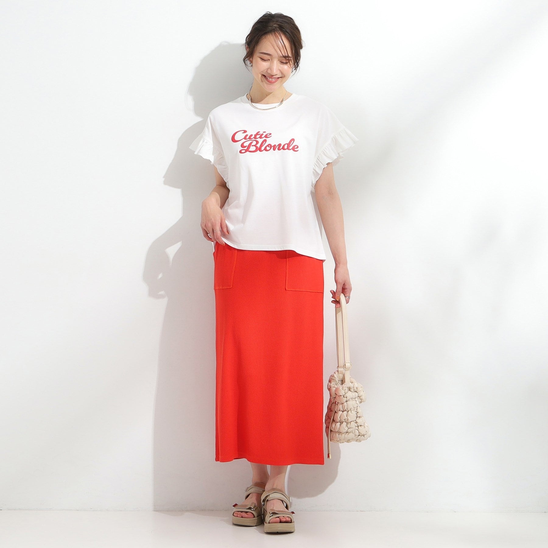 キューティーブロンド Cutie Blonde 【SHOO ICE/汗染み軽減/UVカット】フリルTシャツ （チャコールグレー(014)） チャコールグレー(014)