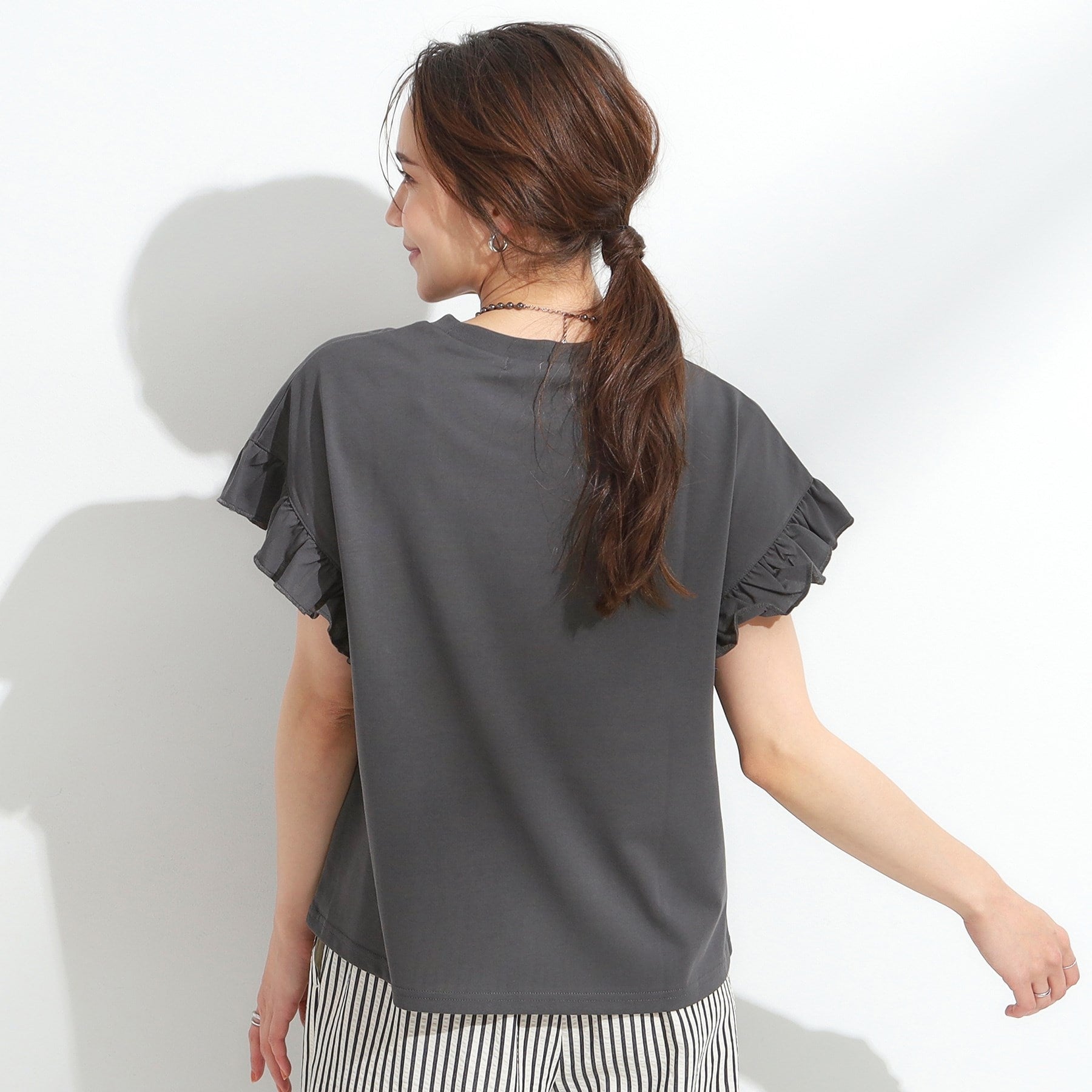 キューティーブロンド Cutie Blonde 【SHOO ICE/汗染み軽減/UVカット】フリルTシャツ （チャコールグレー(014)） チャコールグレー(014)