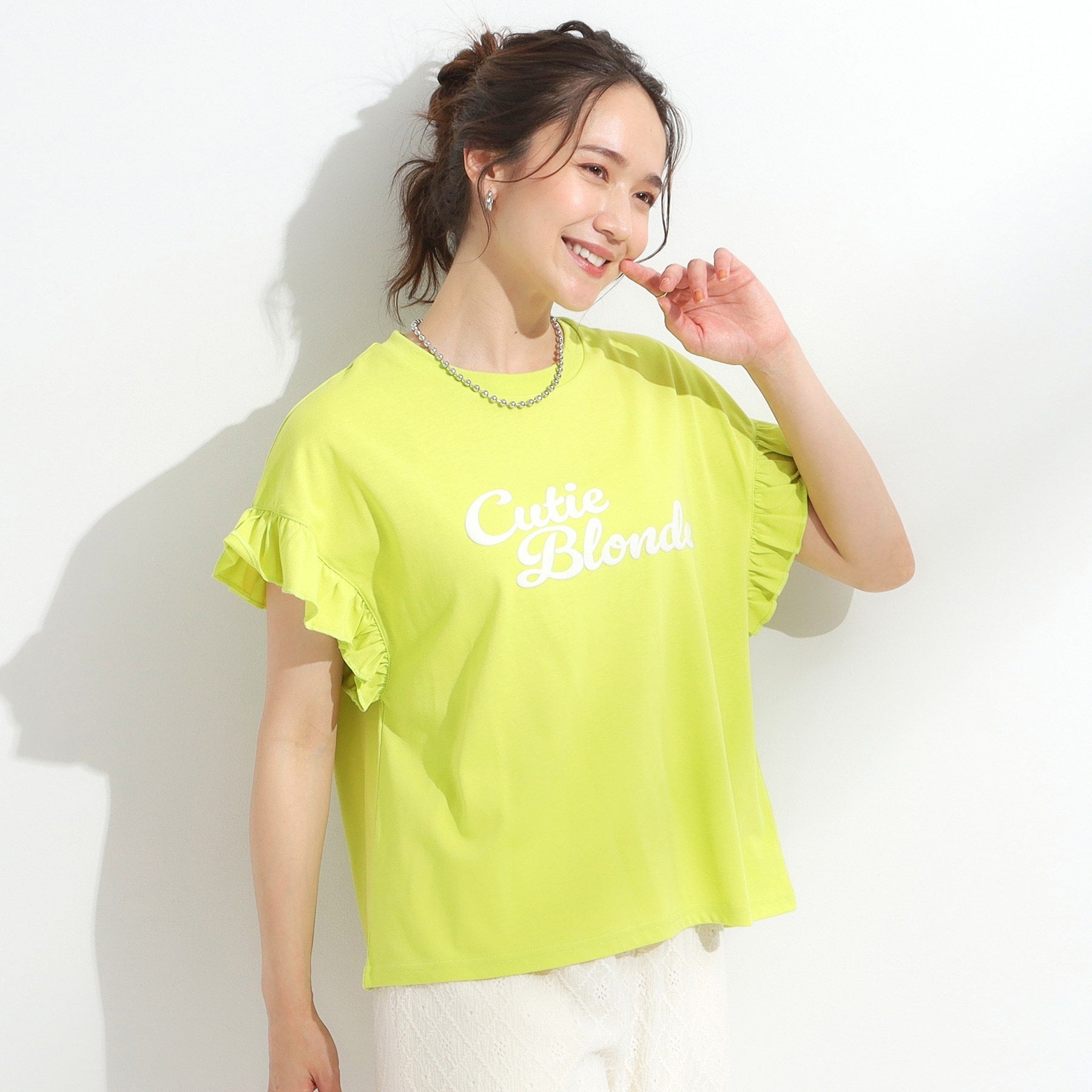 キューティーブロンド Cutie Blonde 【SHOO ICE/汗染み軽減/UVカット】フリルTシャツ （チャコールグレー(014)） チャコールグレー(014)