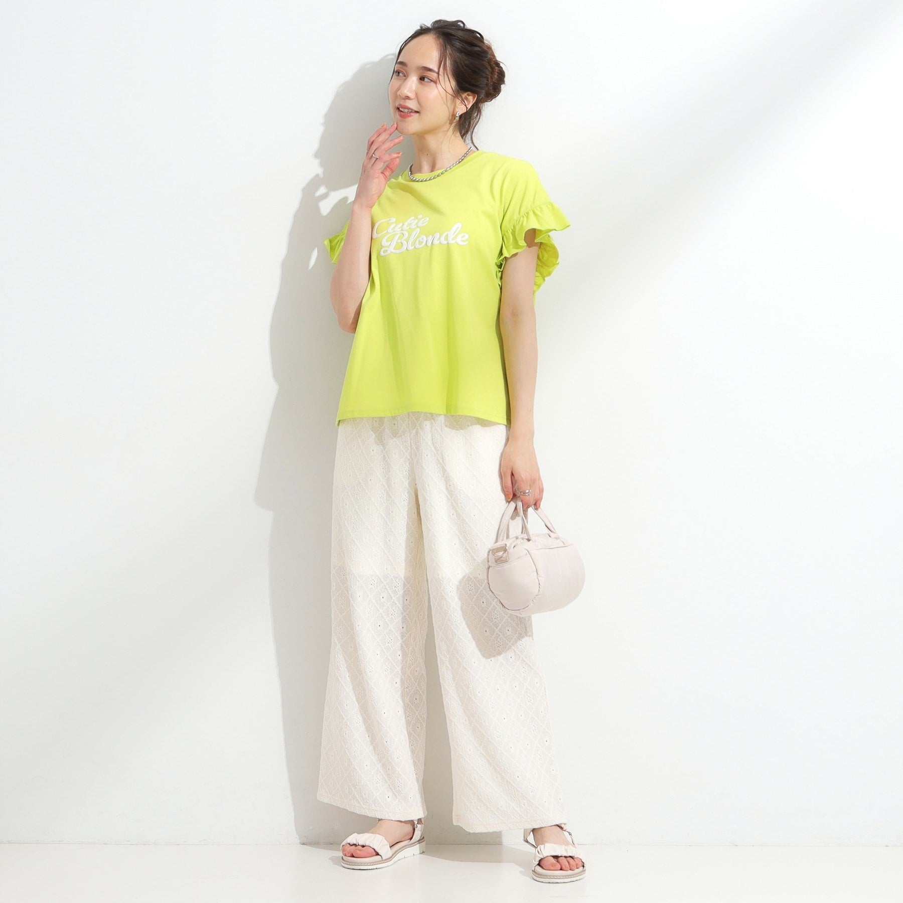 キューティーブロンド Cutie Blonde 【SHOO ICE/汗染み軽減/UVカット】フリルTシャツ （チャコールグレー(014)） チャコールグレー(014)