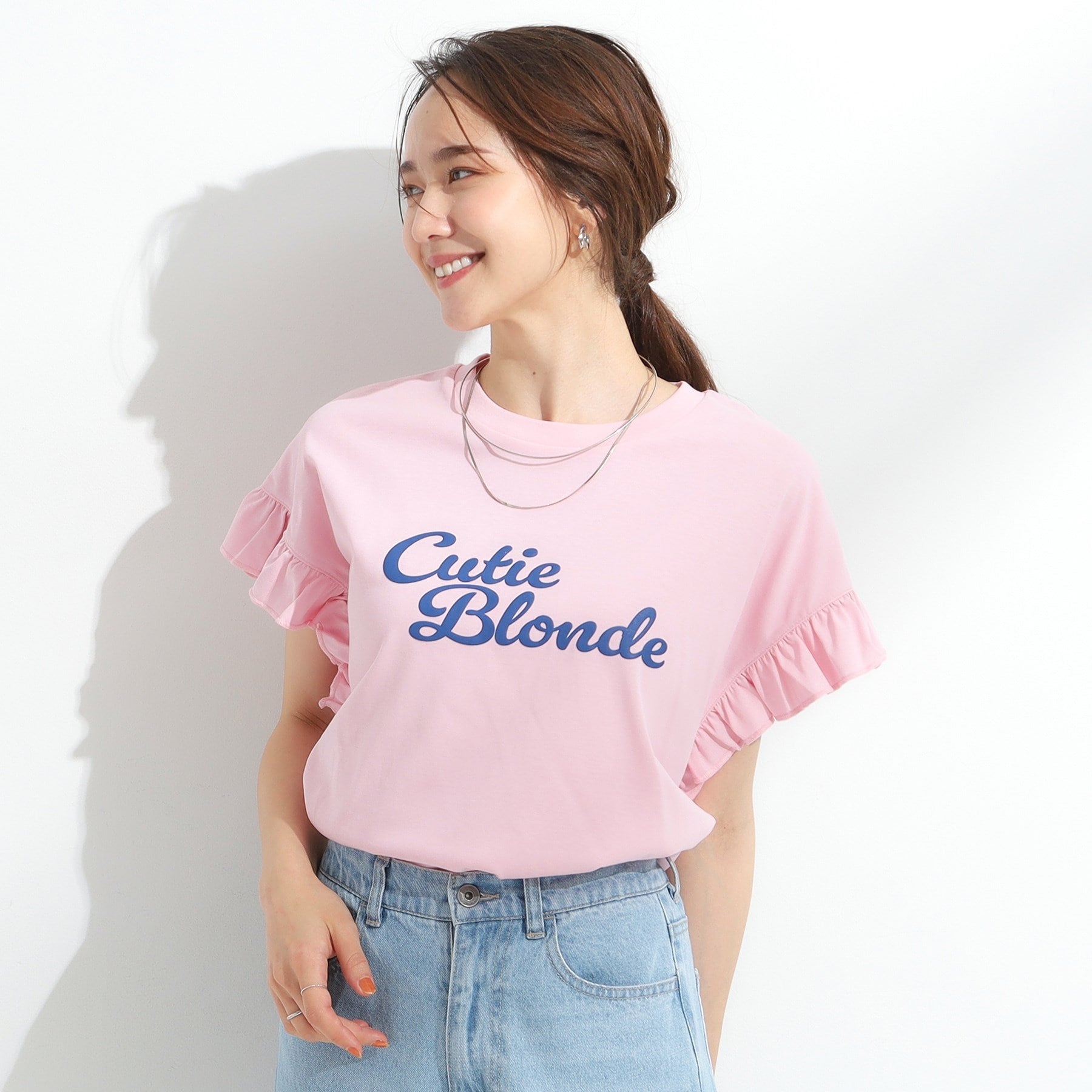 キューティーブロンド Cutie Blonde 【SHOO ICE/汗染み軽減/UVカット】フリルTシャツ （チャコールグレー(014)） チャコールグレー(014)