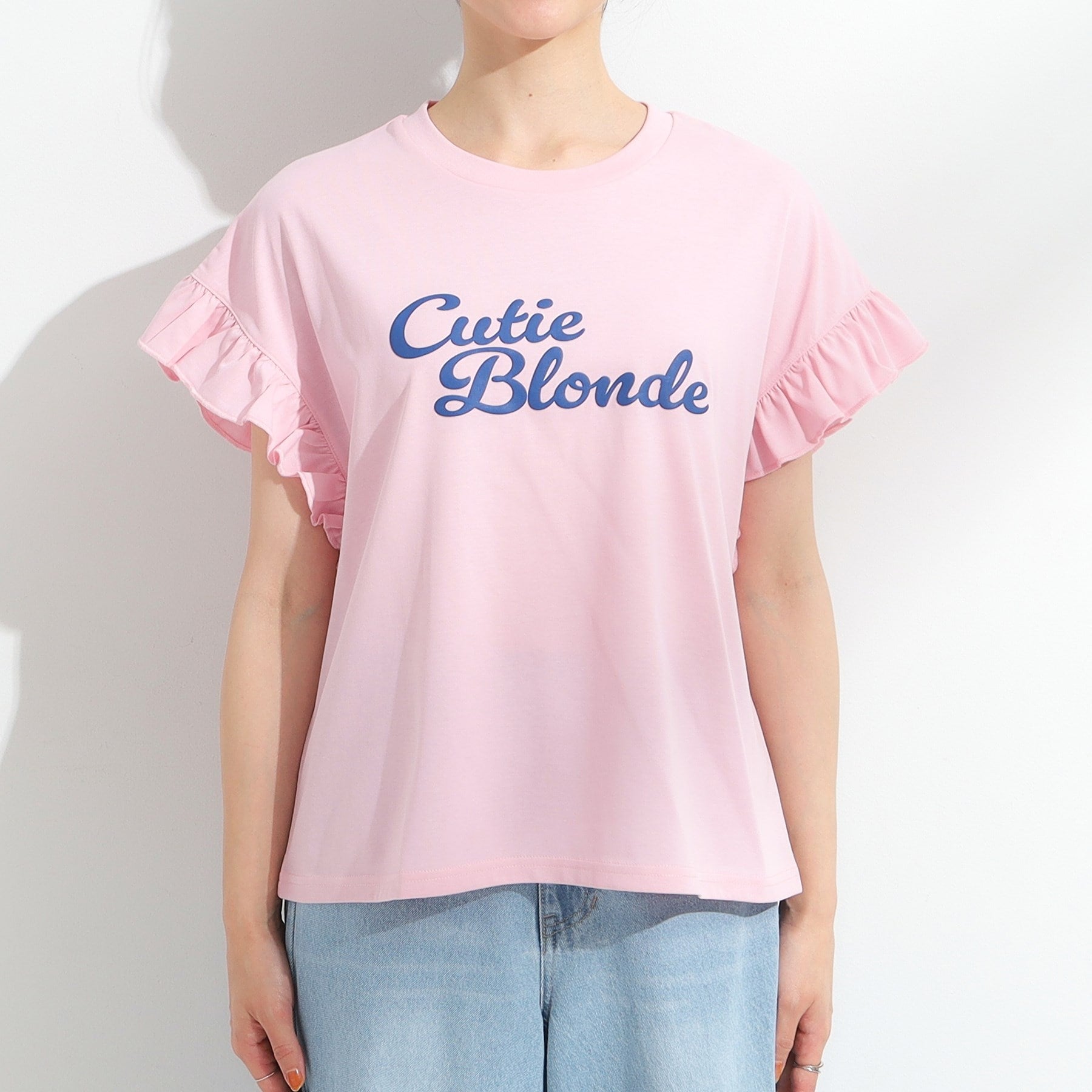 キューティーブロンド Cutie Blonde 【SHOO ICE/汗染み軽減/UVカット】フリルTシャツ （チャコールグレー(014)） チャコールグレー(014)