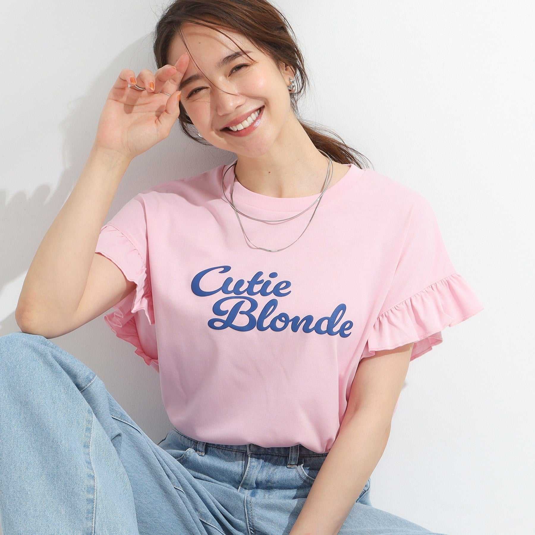 キューティーブロンド Cutie Blonde 【SHOO ICE/汗染み軽減/UVカット】フリルTシャツ （ライトピンク(070)） ライトピンク(070)