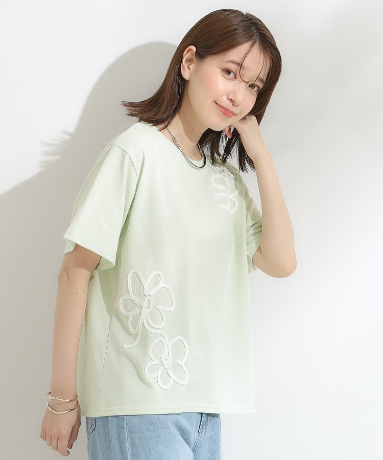 キューティーブロンド Cutie Blonde コード刺繍デザインTシャツ （ライトグリーン(220)） ライトグリーン(220)
