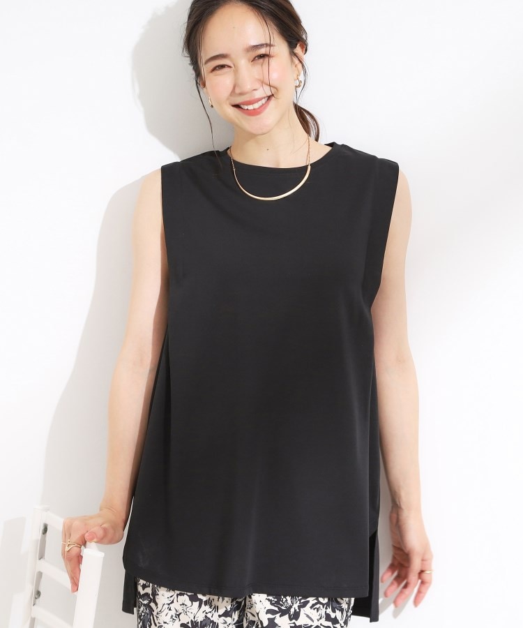 キューティーブロンド Cutie Blonde 【SHOO ICE・汗染み軽減・UVカット】タックノースリーブチュニック （ブラック(019)） ブラック(019)