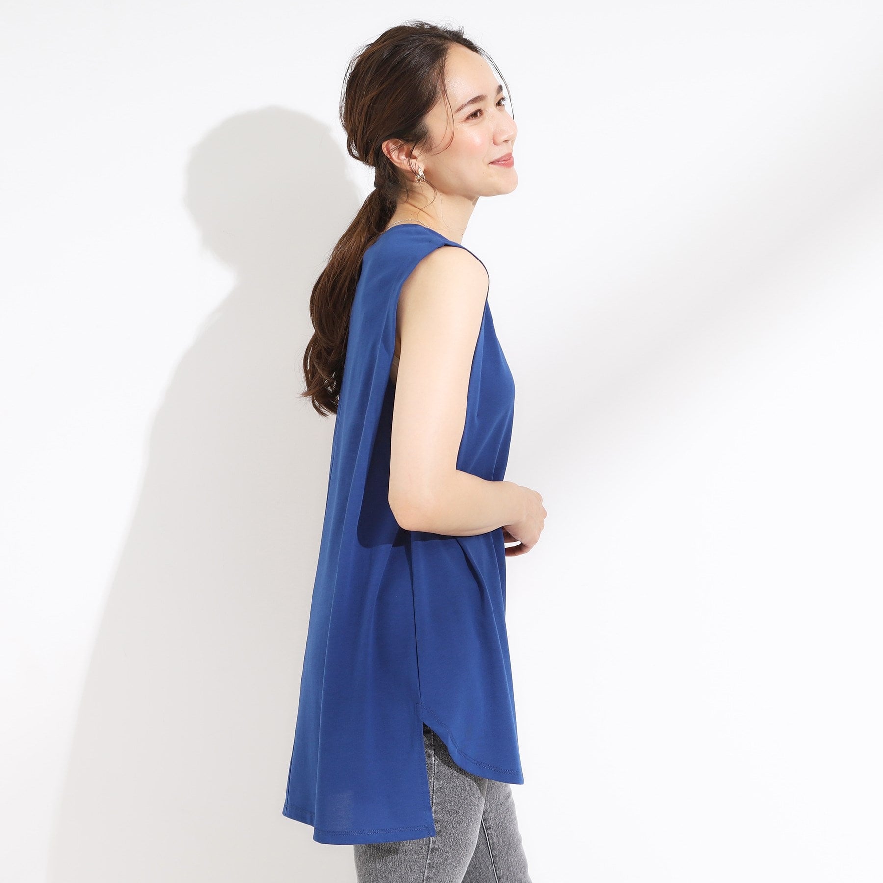 キューティーブロンド Cutie Blonde 【SHOO ICE・汗染み軽減・UVカット】タックノースリーブチュニック （ホワイト(001)） ホワイト(001)