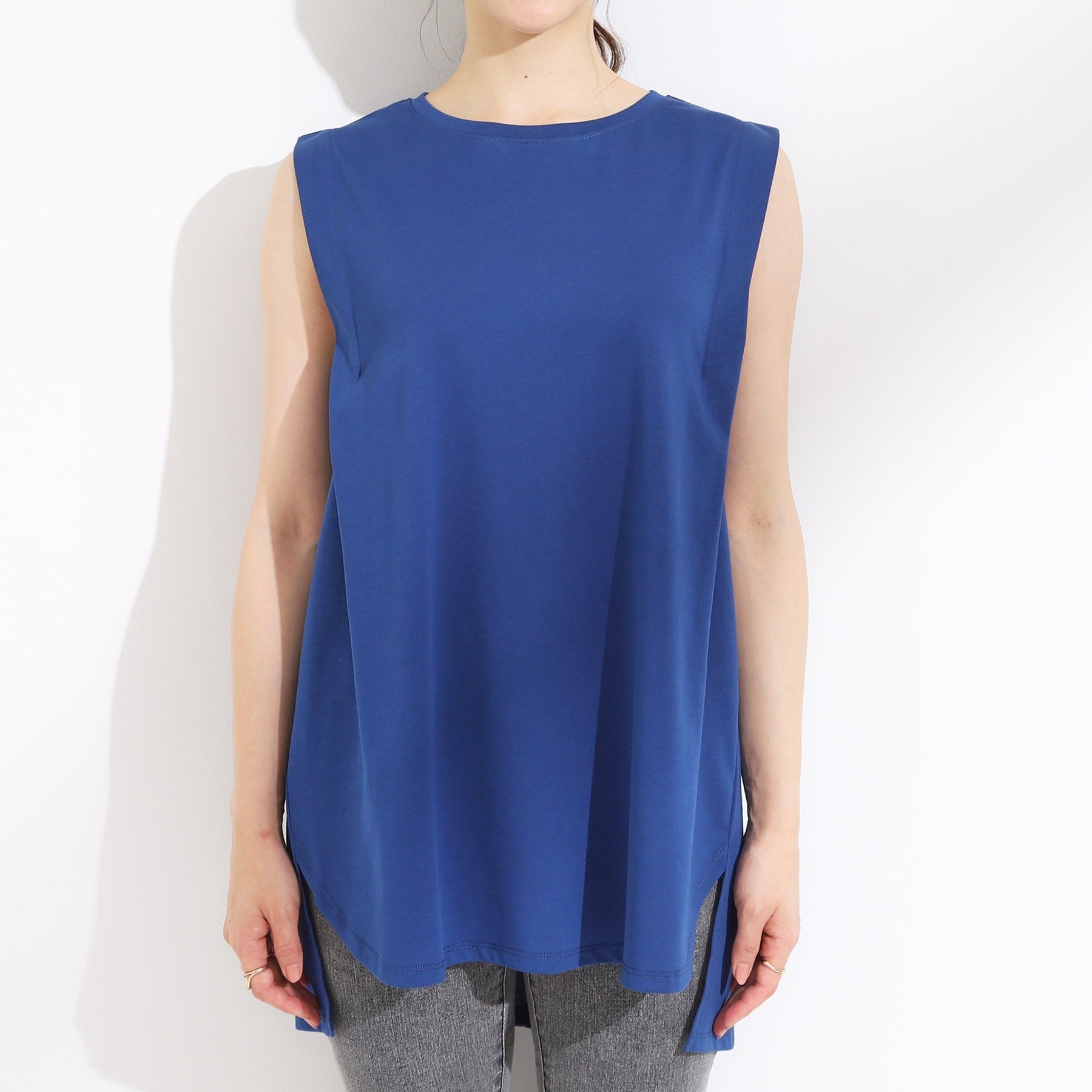 キューティーブロンド Cutie Blonde 【SHOO ICE・汗染み軽減・UVカット】タックノースリーブチュニック （ホワイト(001)） ホワイト(001)