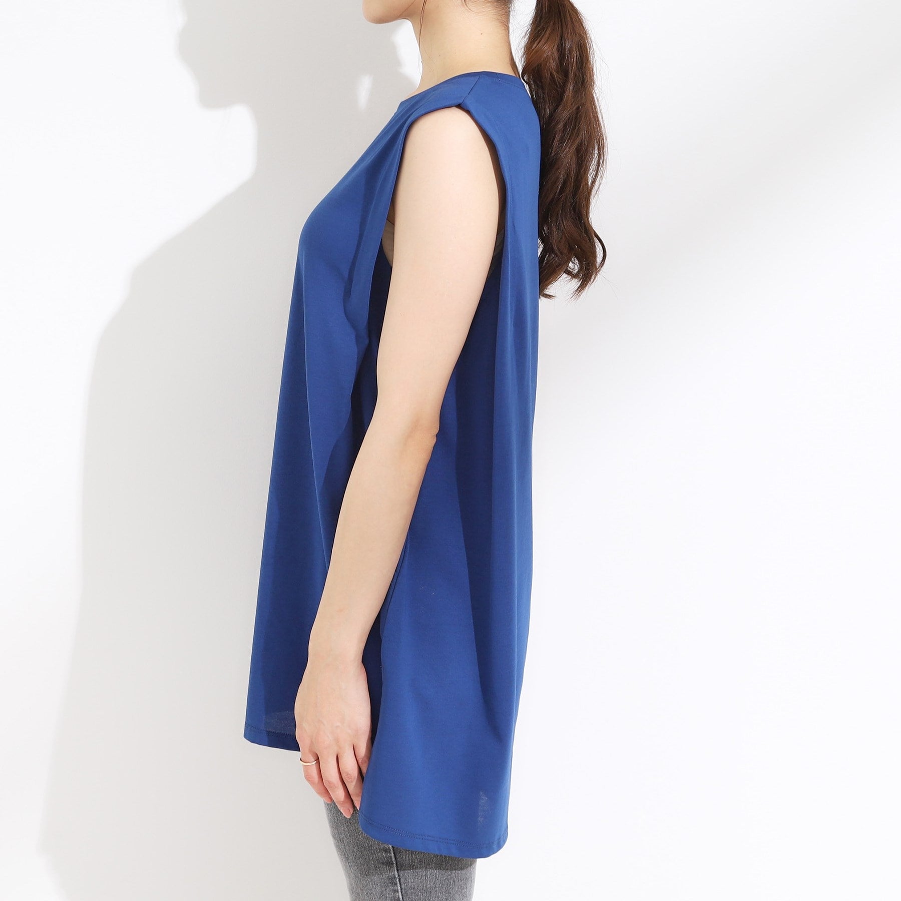 キューティーブロンド Cutie Blonde 【SHOO ICE・汗染み軽減・UVカット】タックノースリーブチュニック （ホワイト(001)） ホワイト(001)