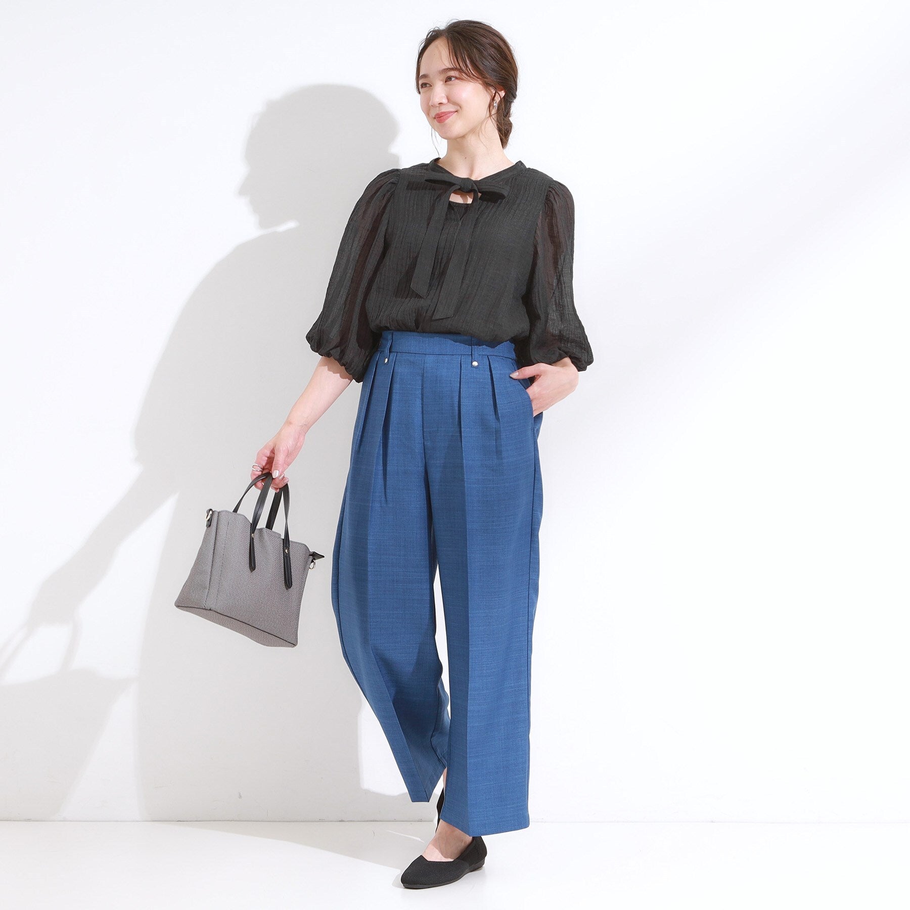 キューティーブロンド Cutie Blonde 【S-LL/前後2WAY】バルーンスリーブが華やか こなれ見えシアーブラウス （ライトイエロー(030)） ライトイエロー(030)