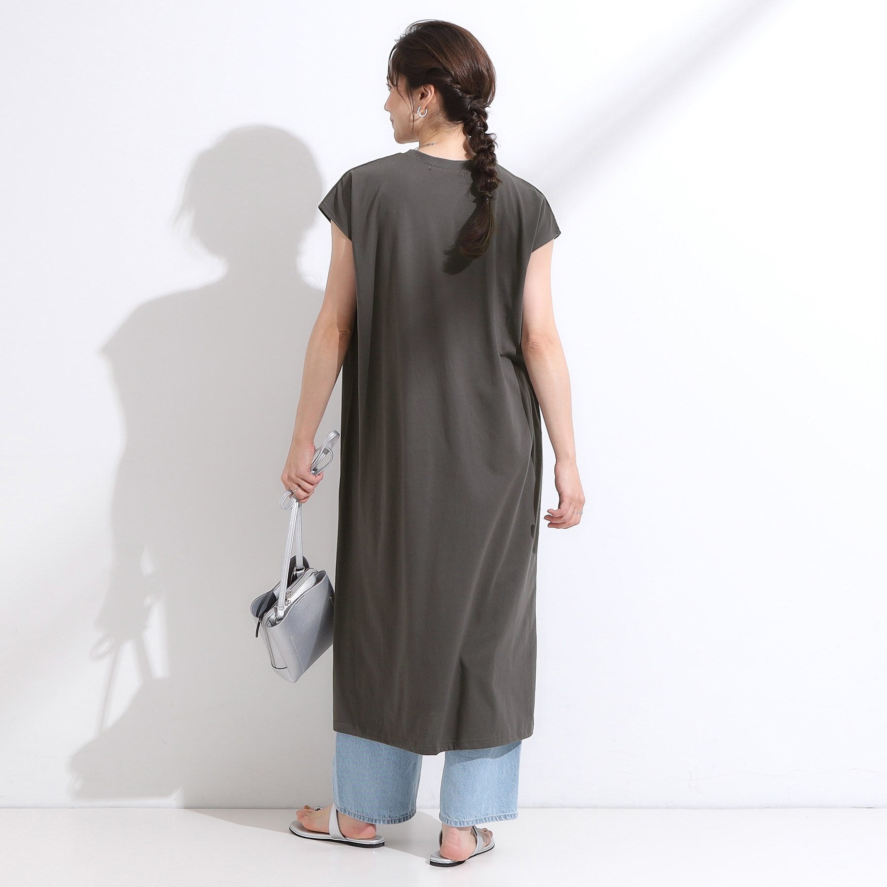 キューティーブロンド Cutie Blonde 【2点SET】クロシェ編みレースベスト＆Tシャツワンピースセット （チャコールグレー(014)） チャコールグレー(014)