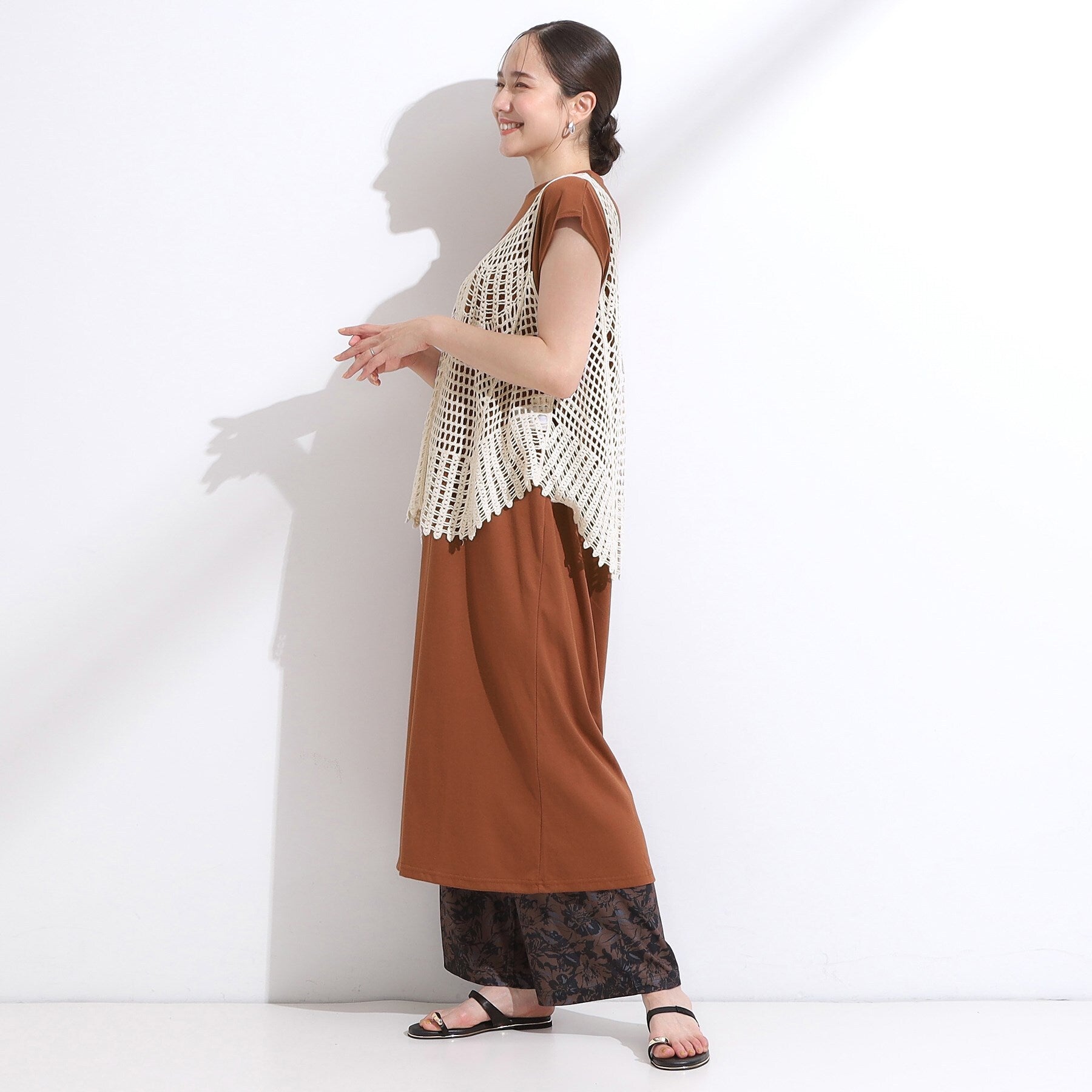 キューティーブロンド Cutie Blonde 【2点SET】クロシェ編みレースベスト＆Tシャツワンピースセット （チャコールグレー(014)） チャコールグレー(014)