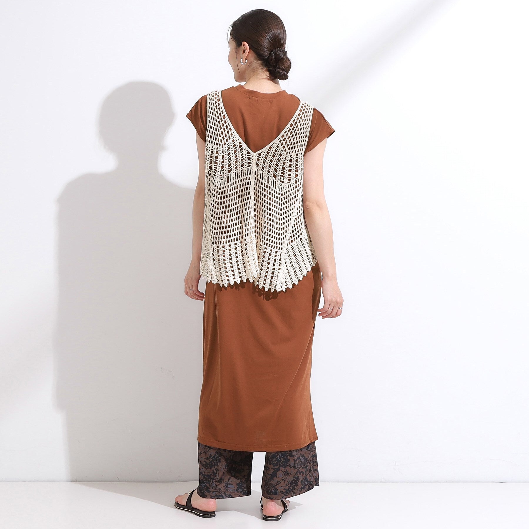 キューティーブロンド Cutie Blonde 【2点SET】クロシェ編みレースベスト＆Tシャツワンピースセット （チャコールグレー(014)） チャコールグレー(014)