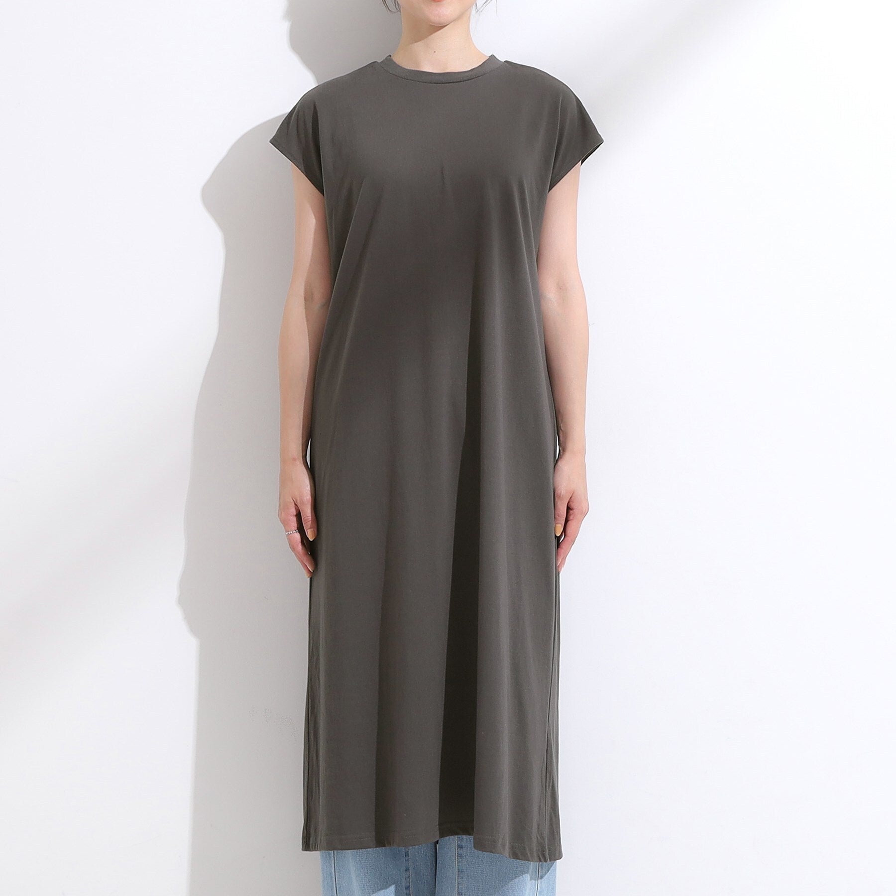 キューティーブロンド Cutie Blonde 【2点SET】クロシェ編みレースベスト＆Tシャツワンピースセット （チャコールグレー(014)） チャコールグレー(014)