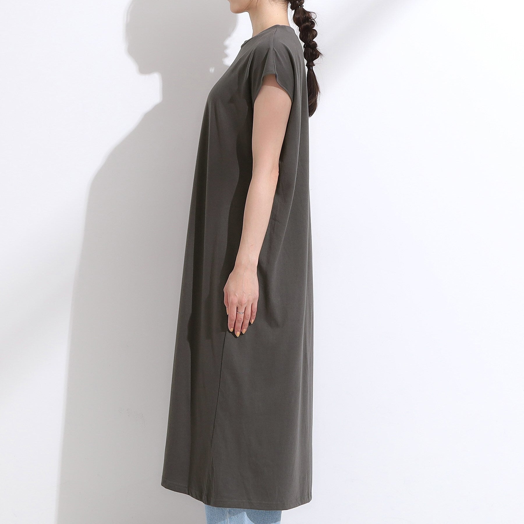 キューティーブロンド Cutie Blonde 【2点SET】クロシェ編みレースベスト＆Tシャツワンピースセット （チャコールグレー(014)） チャコールグレー(014)