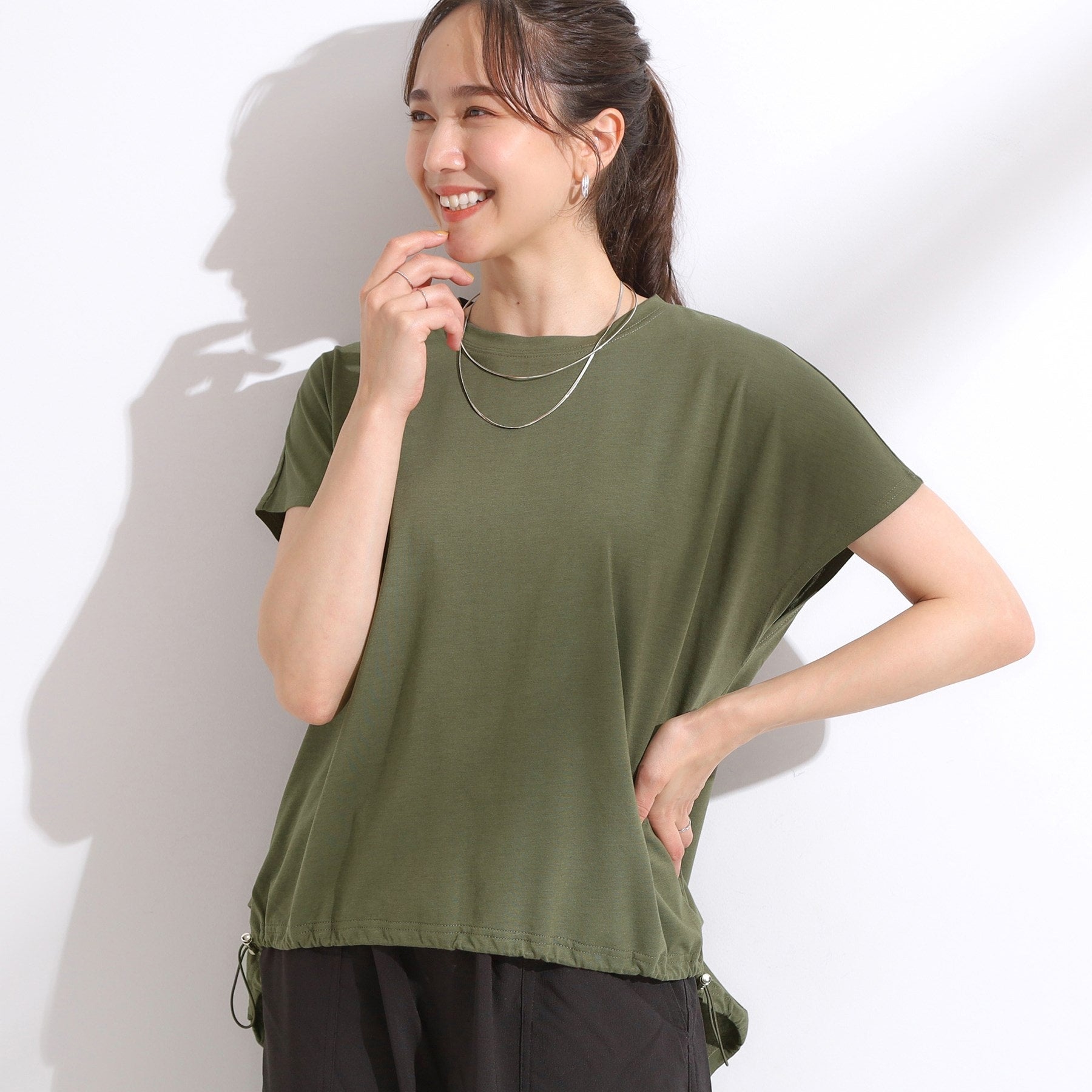 キューティーブロンド Cutie Blonde 【ひんやり】ドロストフレンチプルオーバー （オリーブグリーン(026)） オリーブグリーン(026)