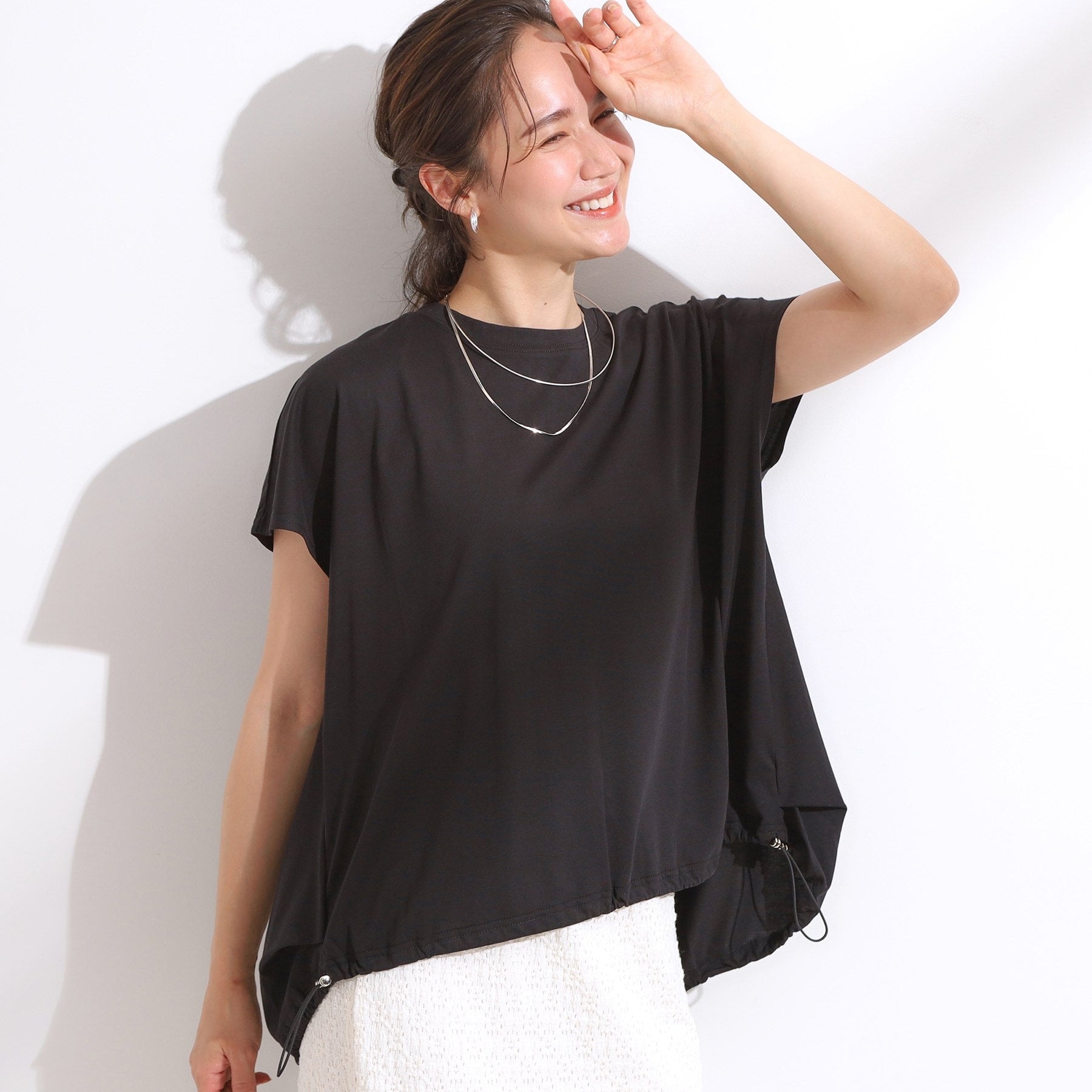 キューティーブロンド Cutie Blonde 【ひんやり】ドロストフレンチプルオーバー （ブラック(019)） ブラック(019)