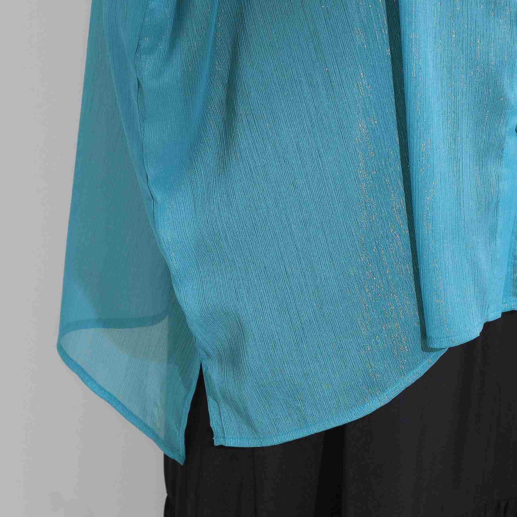 キューティーブロンド Cutie Blonde シアーラメ楊柳ポンチョシャツ （ブルー(092)） ブルー(092)