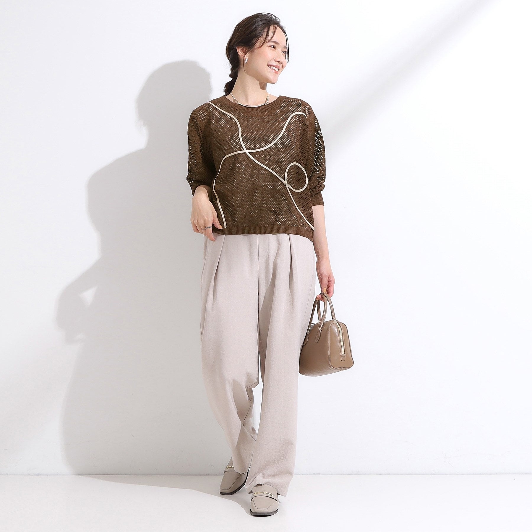 キューティーブロンド Cutie Blonde 【前後2WAY】にょろにょろ刺繍メッシュカーディガン （オレンジ(067)） オレンジ(067)