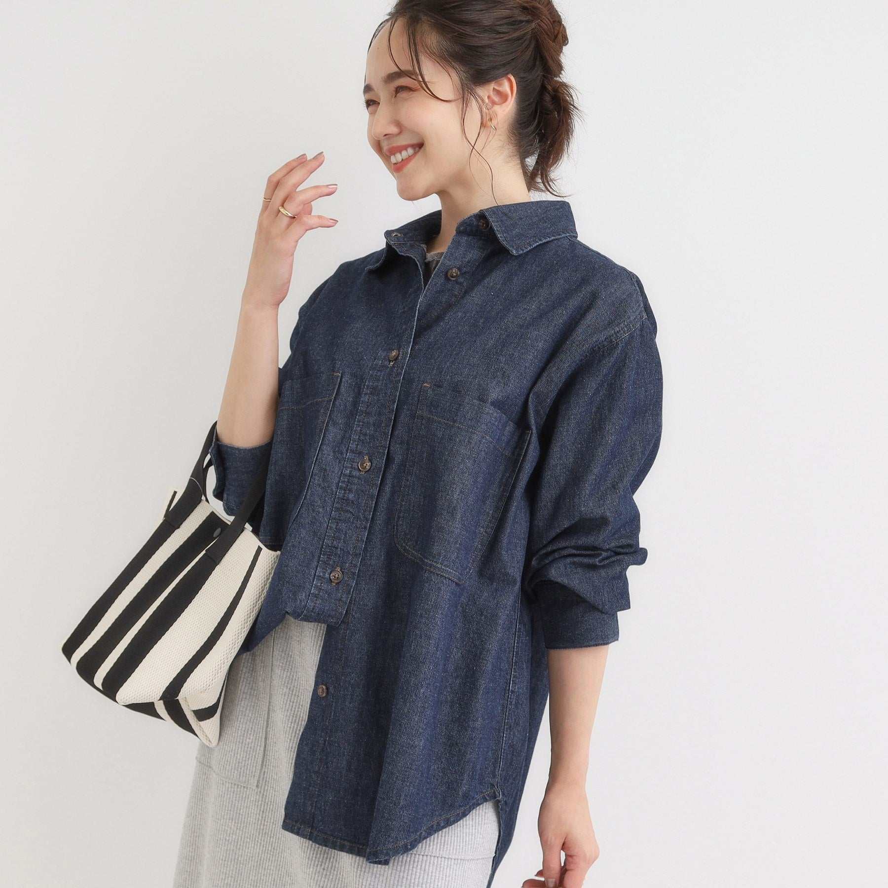 キューティーブロンド Cutie Blonde デニムBIGポケットシャツ （ネイビー(094)） ネイビー(094)