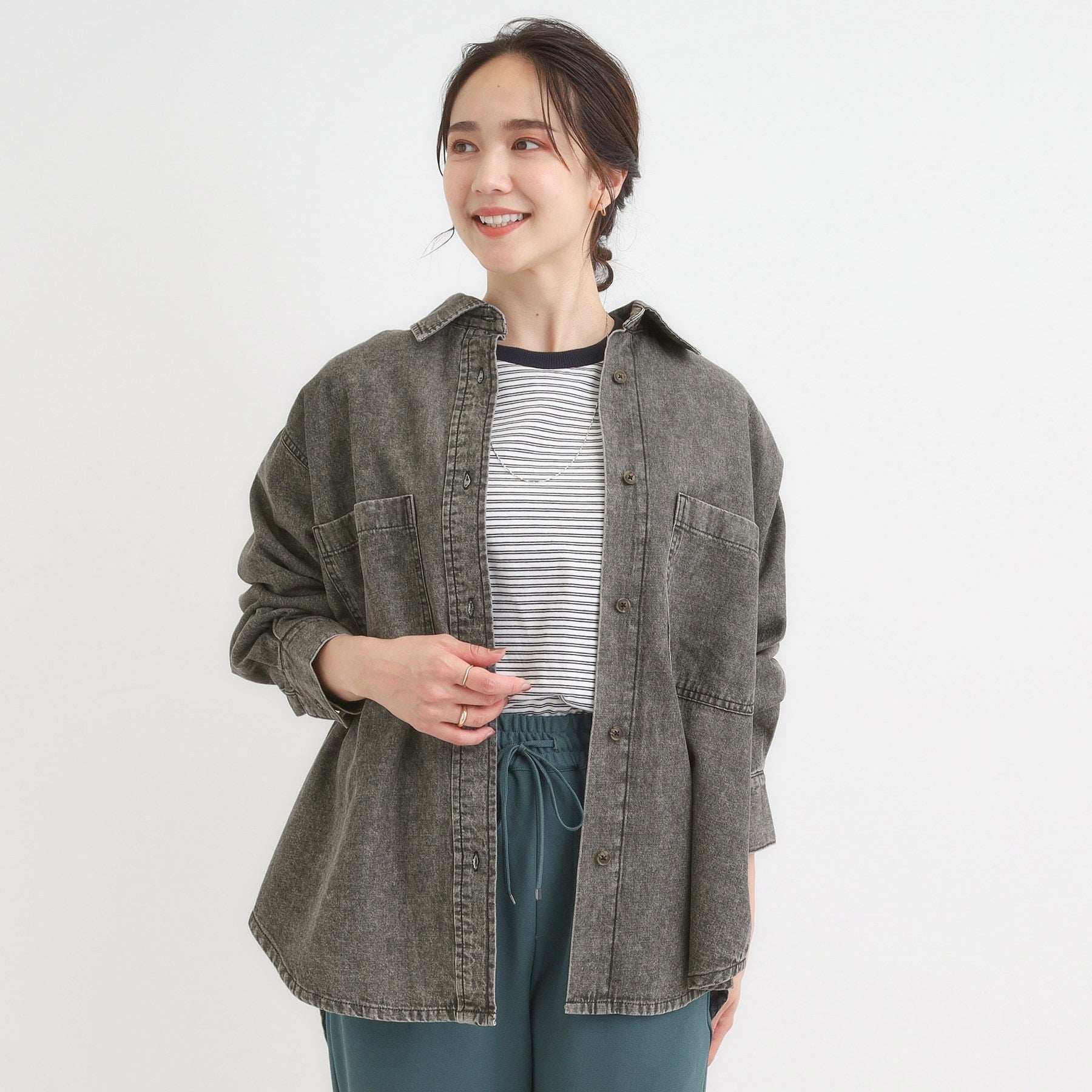 キューティーブロンド Cutie Blonde デニムBIGポケットシャツ （ネイビー(094)） ネイビー(094)