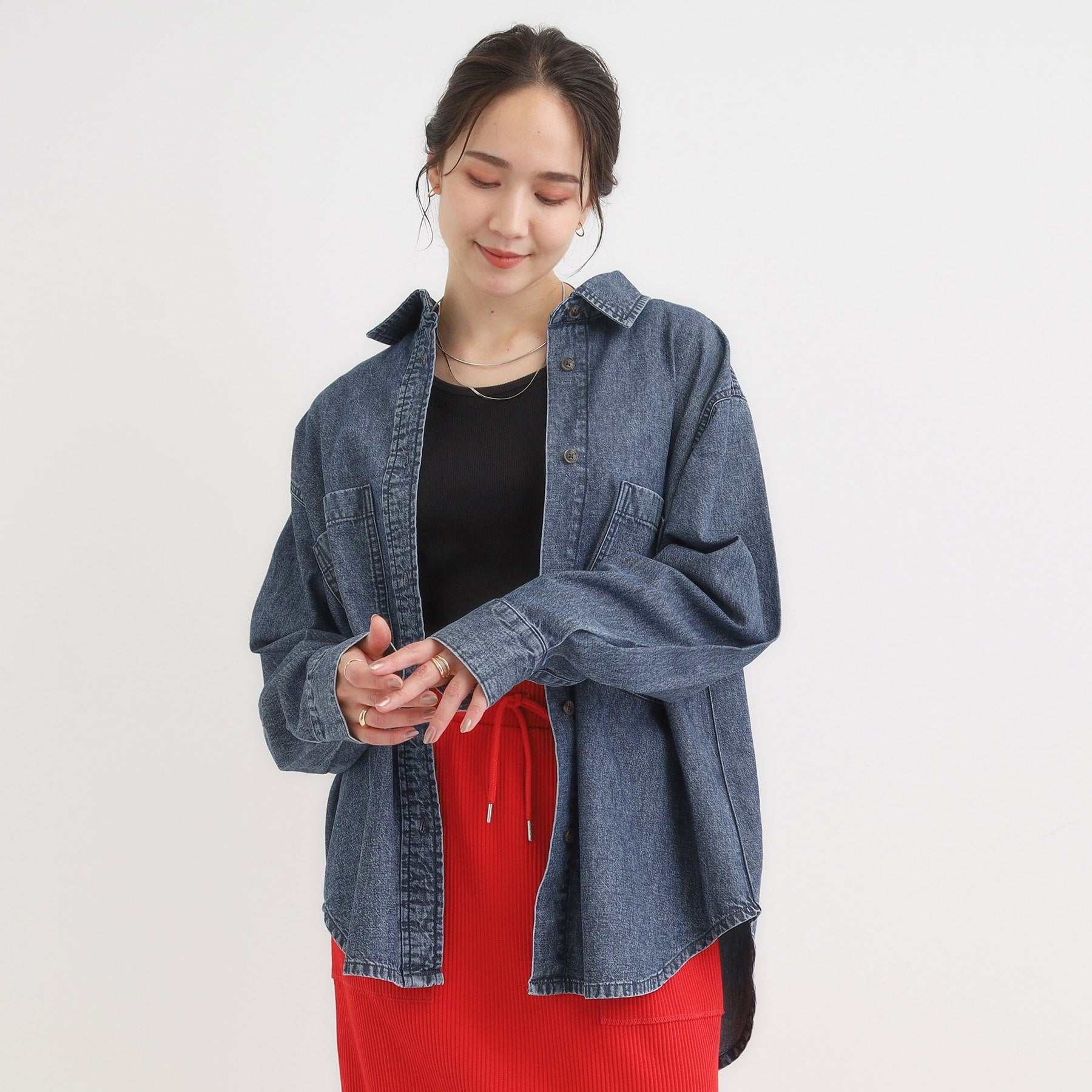 キューティーブロンド Cutie Blonde デニムBIGポケットシャツ （ネイビー(094)） ネイビー(094)