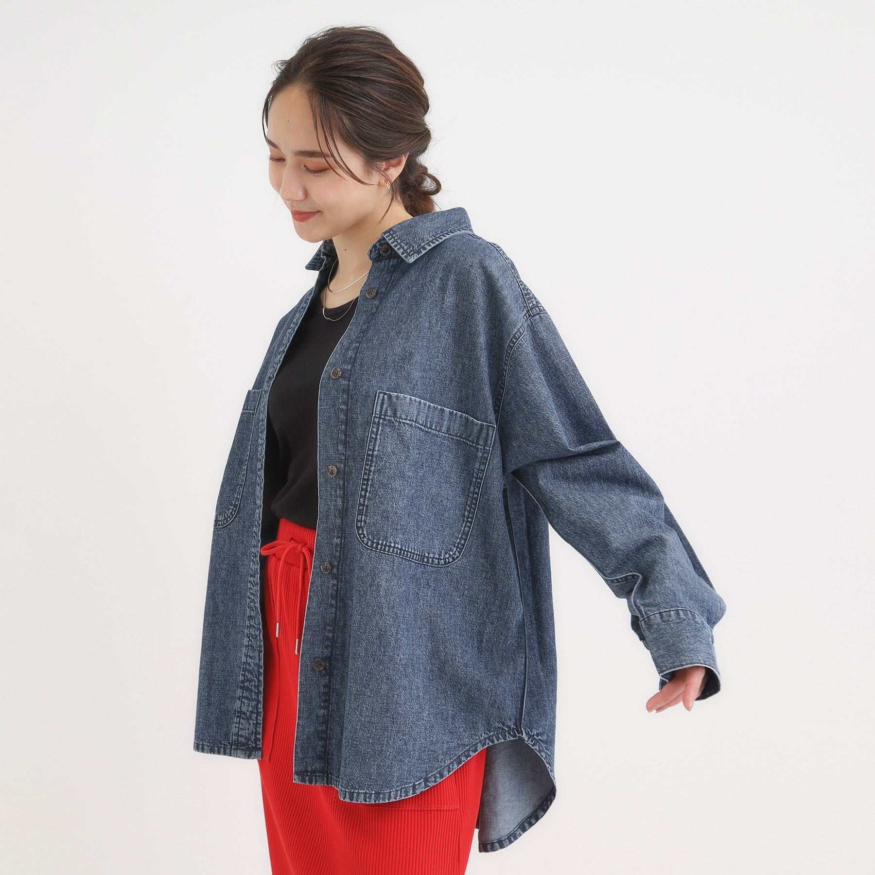 キューティーブロンド Cutie Blonde デニムBIGポケットシャツ （ネイビー(094)） ネイビー(094)