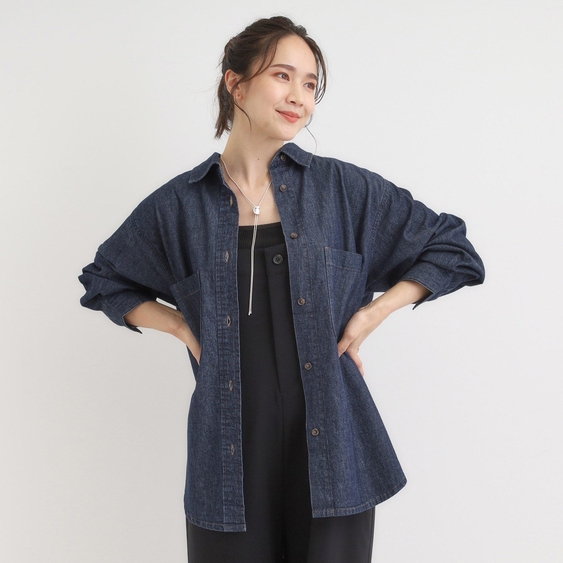 キューティーブロンド Cutie Blonde デニムBIGポケットシャツ （ネイビー(094)） ネイビー(094)