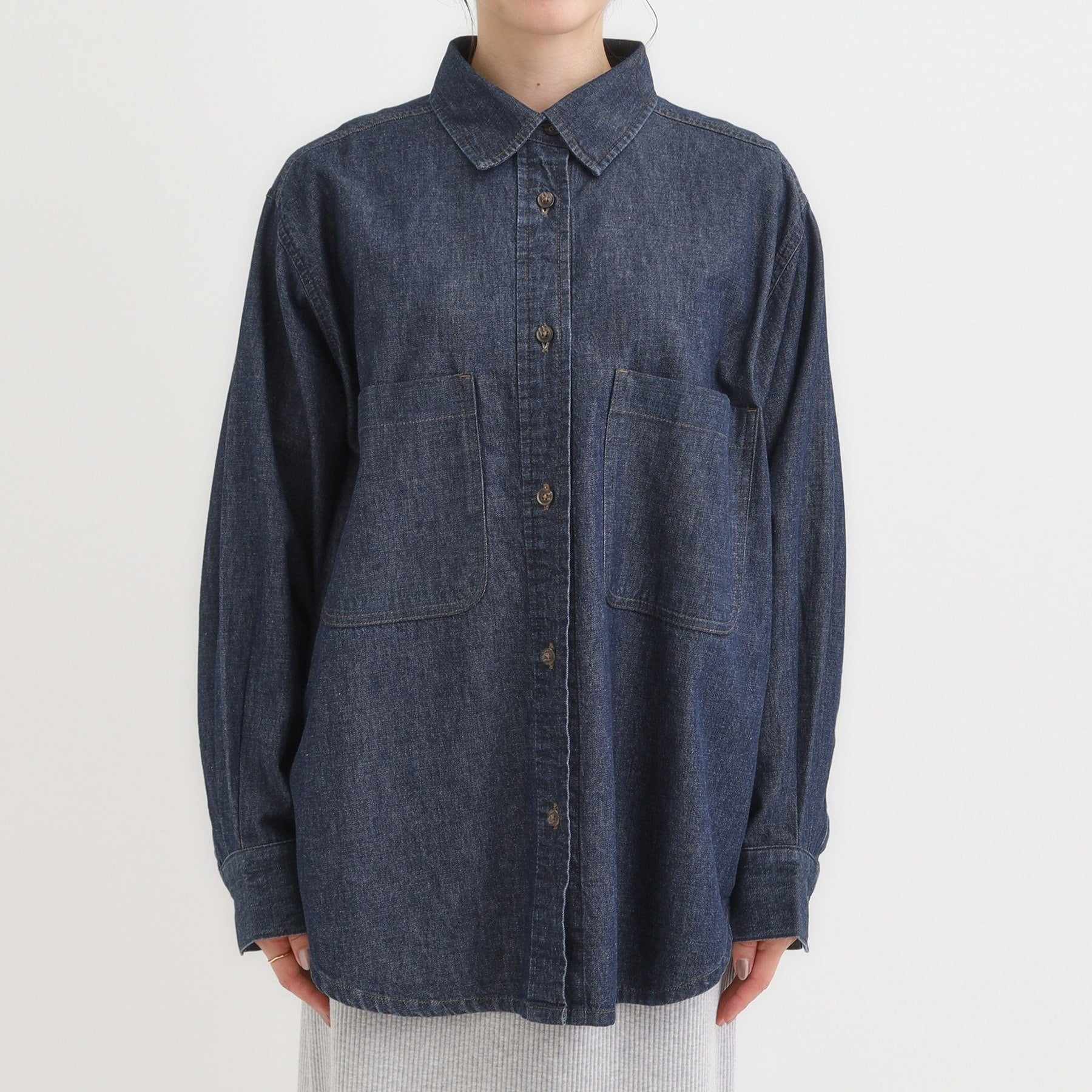 キューティーブロンド Cutie Blonde デニムBIGポケットシャツ （ネイビー(094)） ネイビー(094)