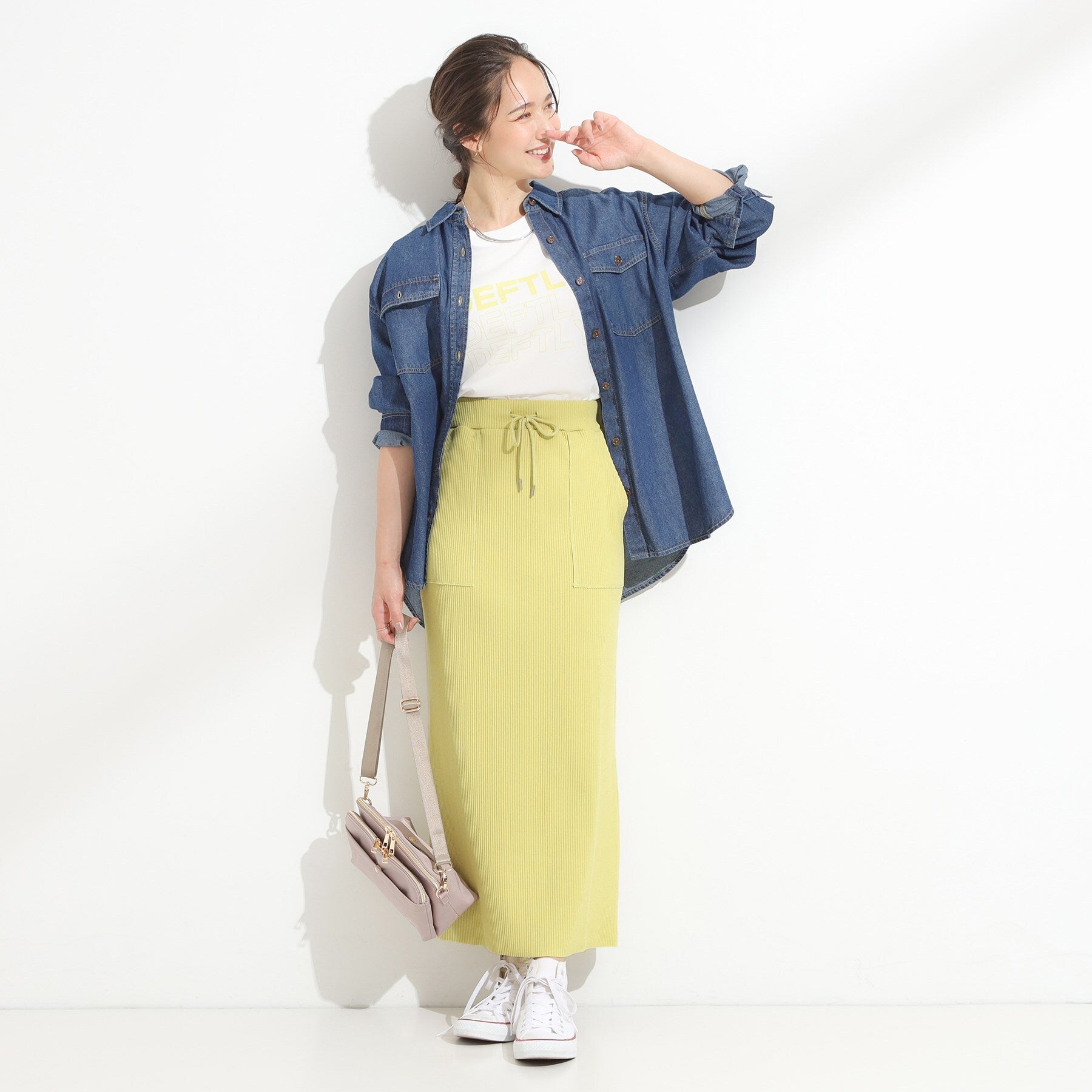 キューティーブロンド Cutie Blonde 【セルフカット可/吸水速乾/抗菌防臭】着回ししやすい カットリブナロースカート （ブラウン(043)） ブラウン(043)