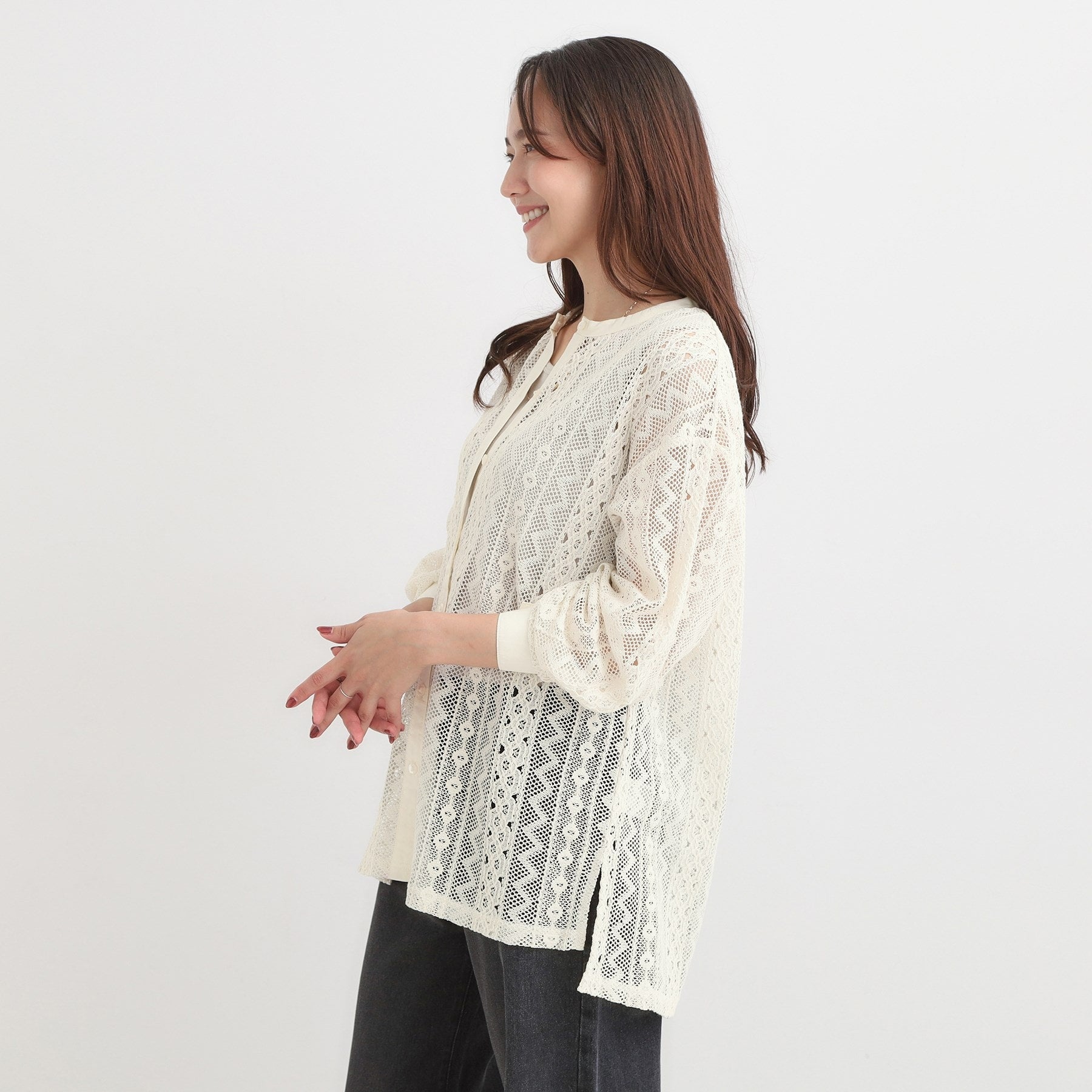 キューティーブロンド Cutie Blonde 【セットアップ可】クラフトレースバンドカラーシャツ （ブラック(019)） ブラック(019)