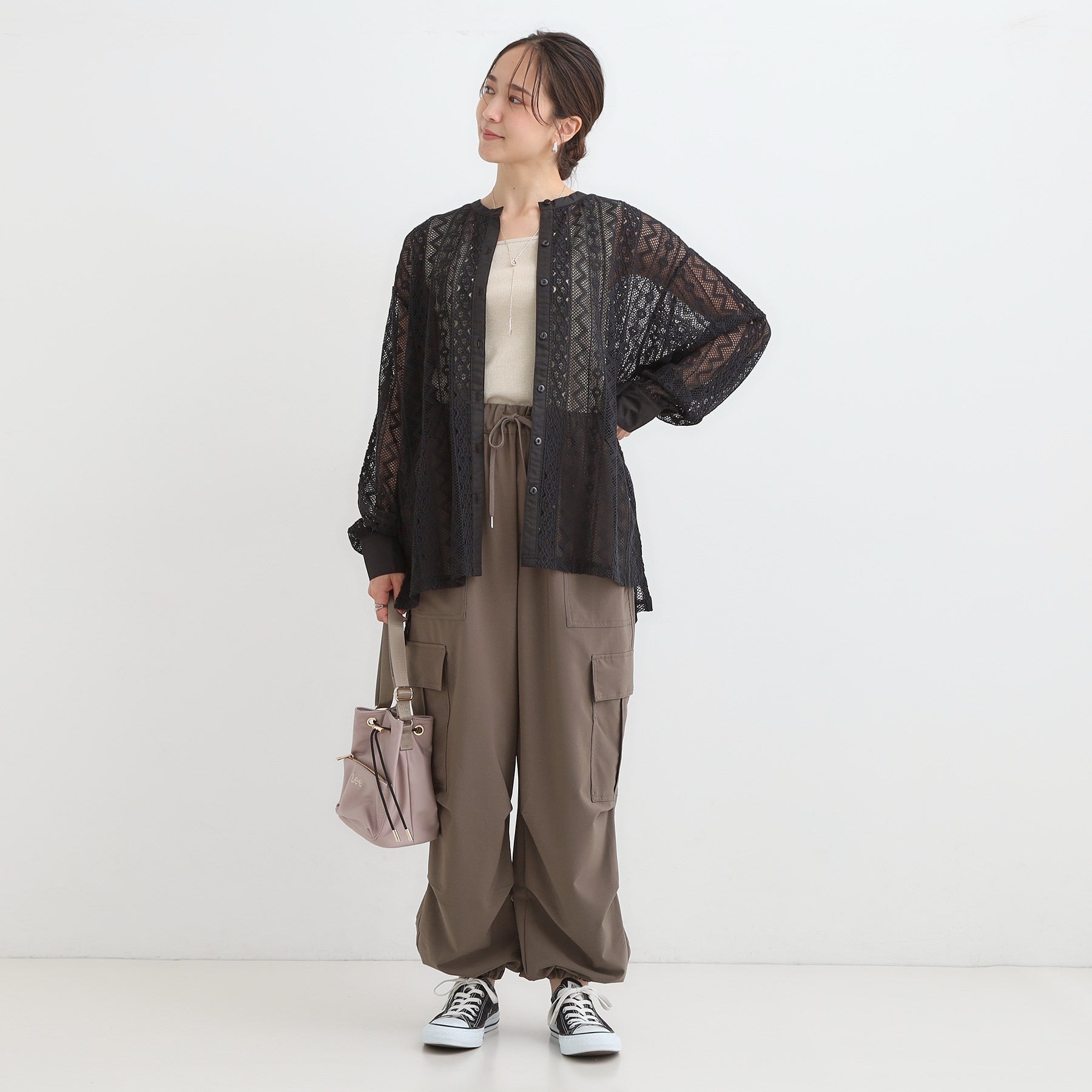 キューティーブロンド Cutie Blonde 【セットアップ可】クラフトレースバンドカラーシャツ （ブラック(019)） ブラック(019)