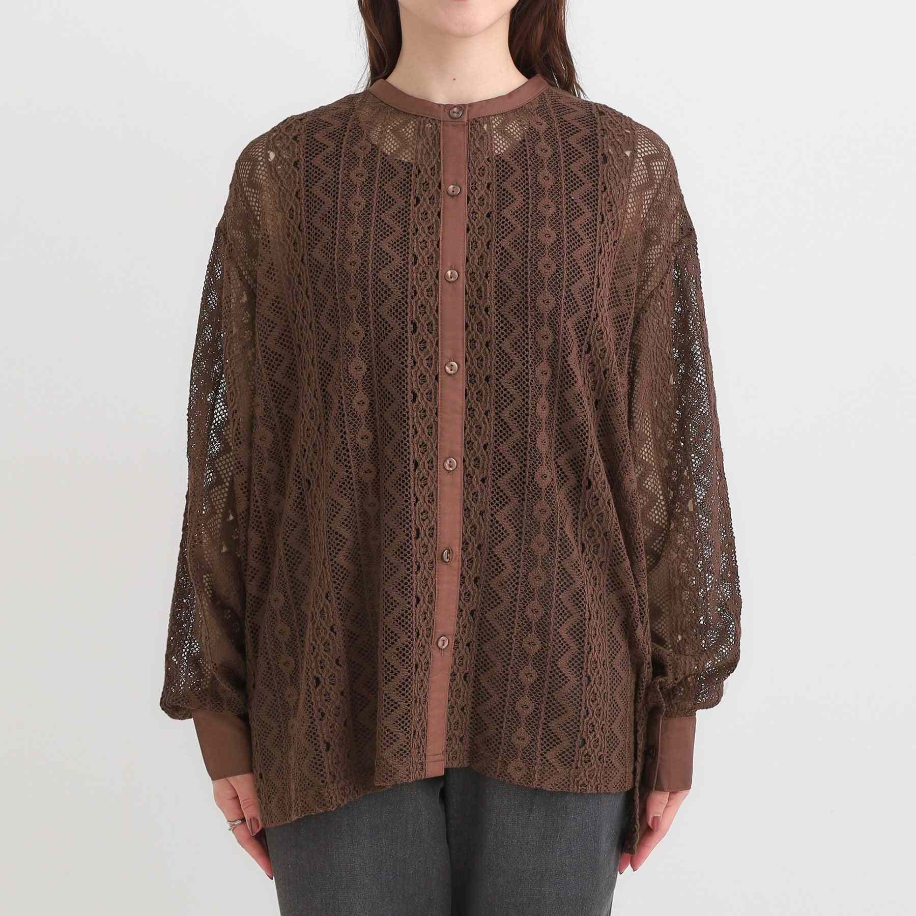 キューティーブロンド Cutie Blonde 【セットアップ可】クラフトレースバンドカラーシャツ （ブラック(019)） ブラック(019)