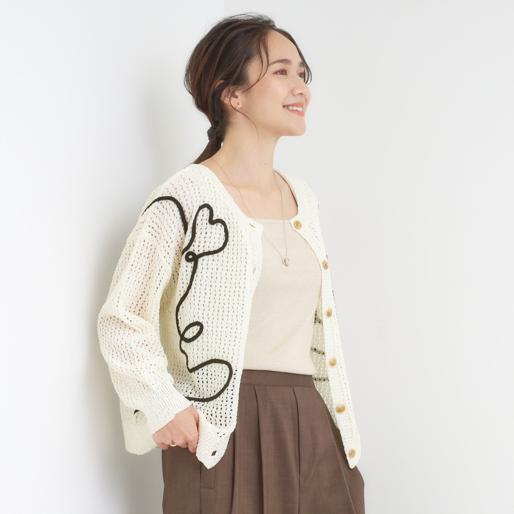 キューティーブロンド Cutie Blonde コード刺繍アソートメッシュカーディガン （ブラック(019)） ブラック(019)