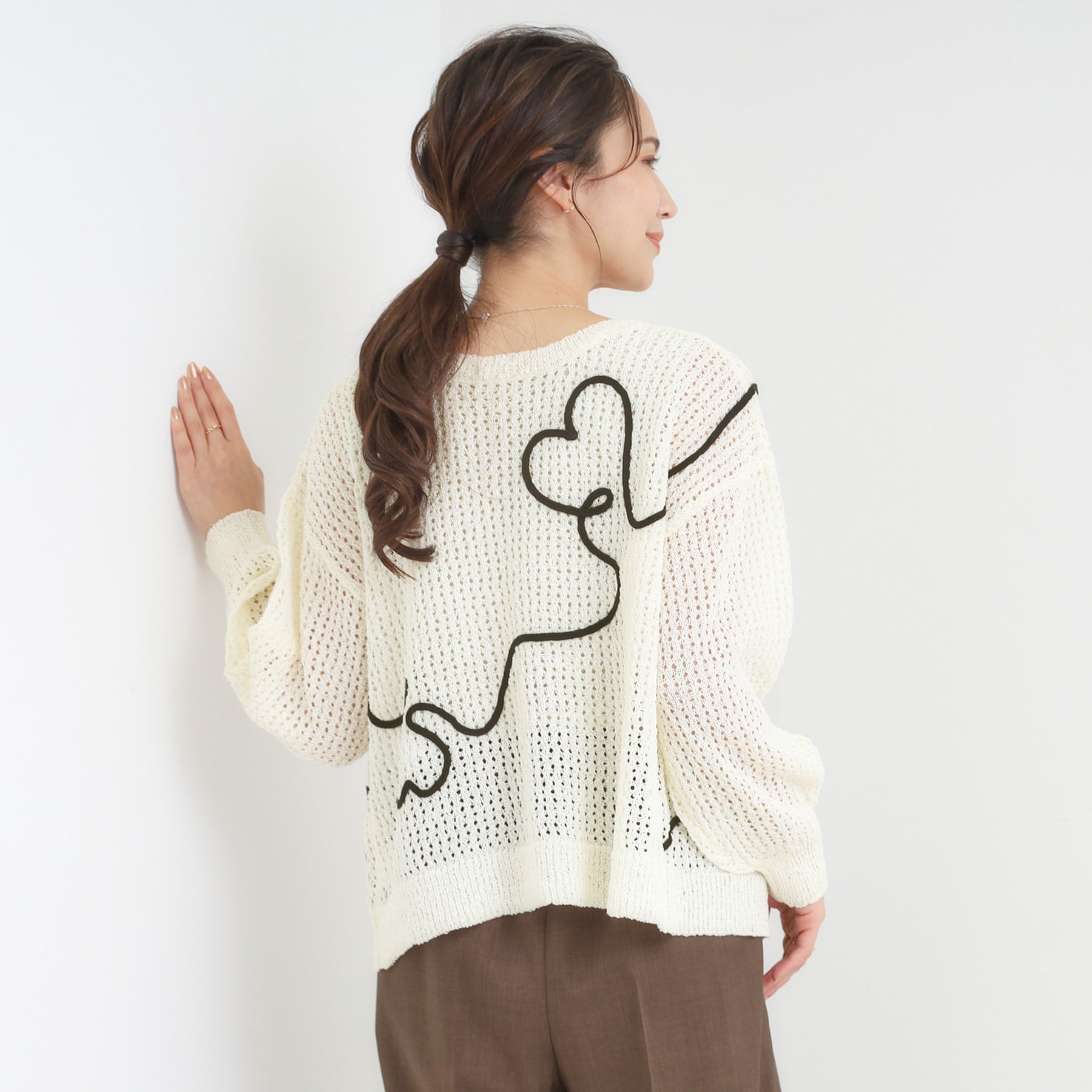 キューティーブロンド Cutie Blonde コード刺繍アソートメッシュカーディガン （ブラック(019)） ブラック(019)