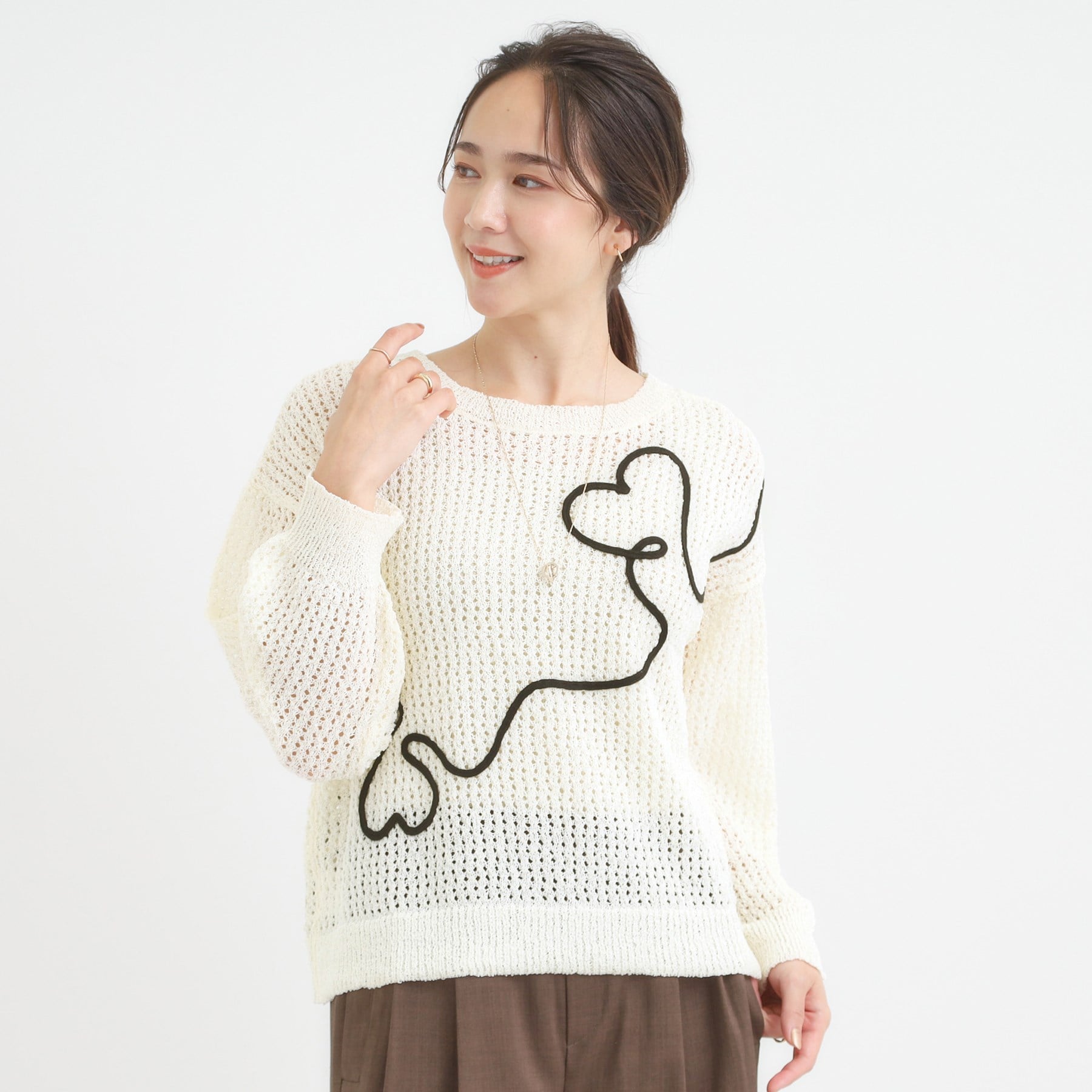 キューティーブロンド Cutie Blonde コード刺繍アソートメッシュカーディガン （ブラック(019)） ブラック(019)