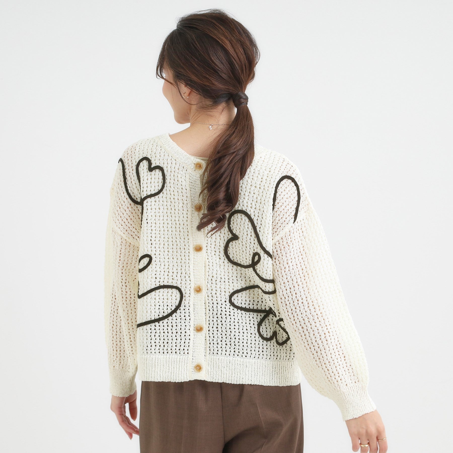 キューティーブロンド Cutie Blonde コード刺繍アソートメッシュカーディガン （ブラック(019)） ブラック(019)