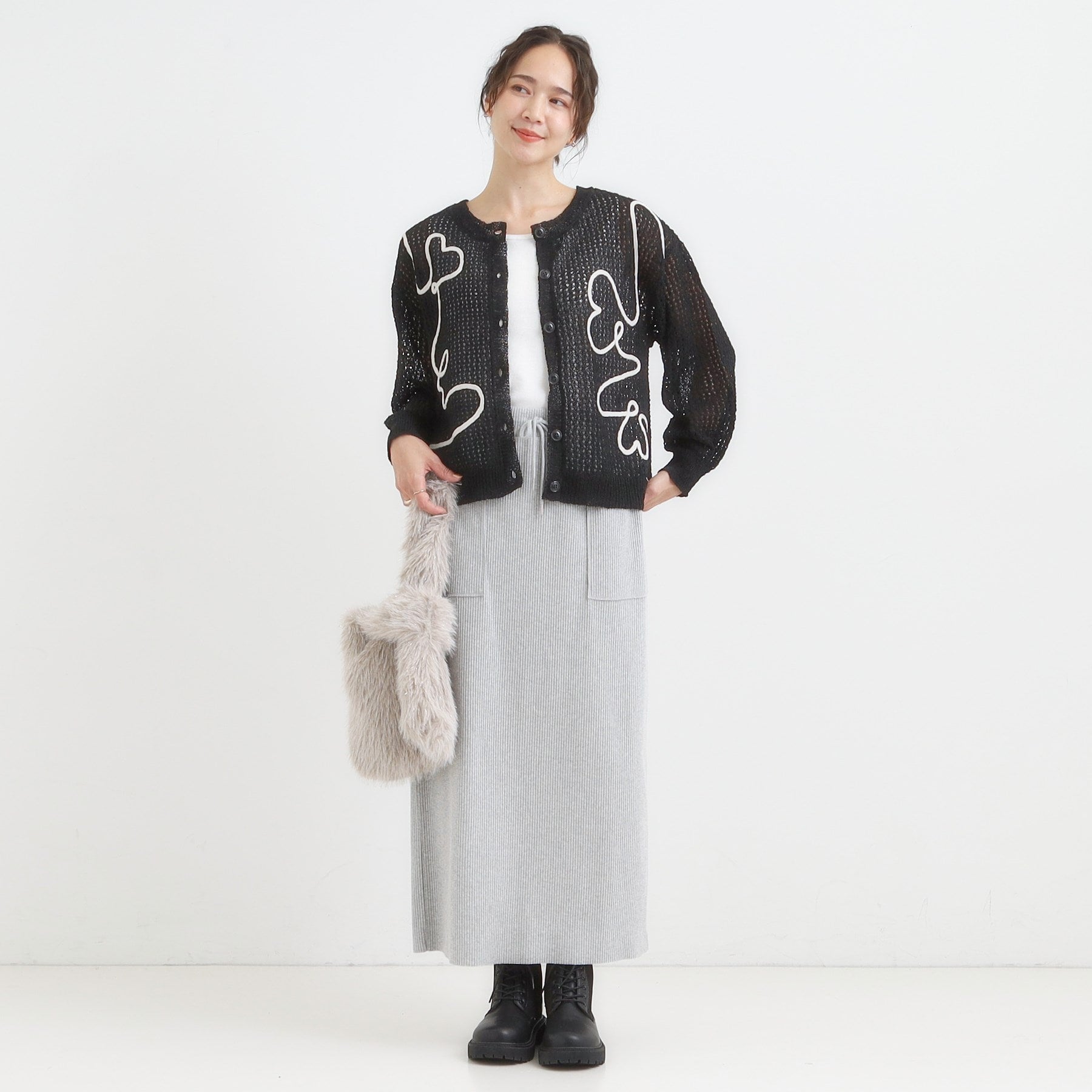 キューティーブロンド Cutie Blonde コード刺繍アソートメッシュカーディガン （ブラック(019)） ブラック(019)