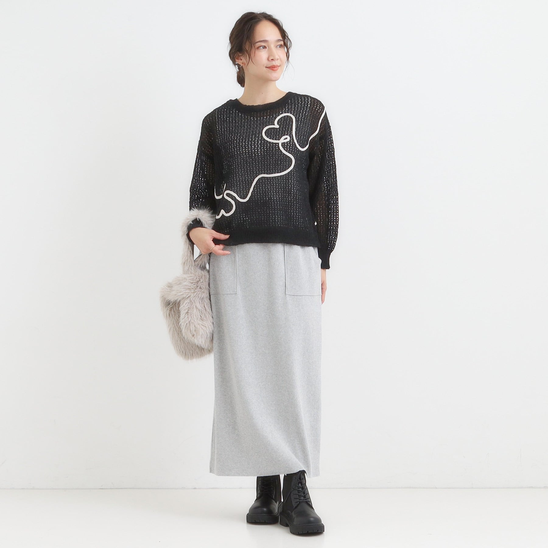 キューティーブロンド Cutie Blonde コード刺繍アソートメッシュカーディガン （ブラック(019)） ブラック(019)