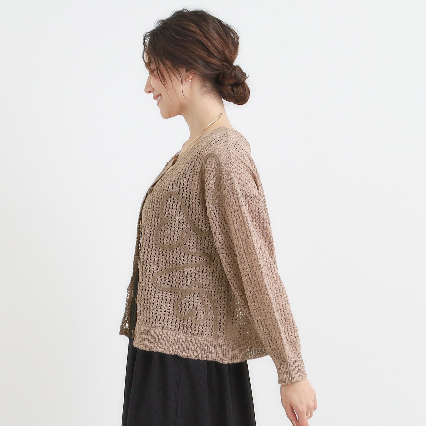 キューティーブロンド Cutie Blonde コード刺繍アソートメッシュカーディガン （ブラック(019)） ブラック(019)