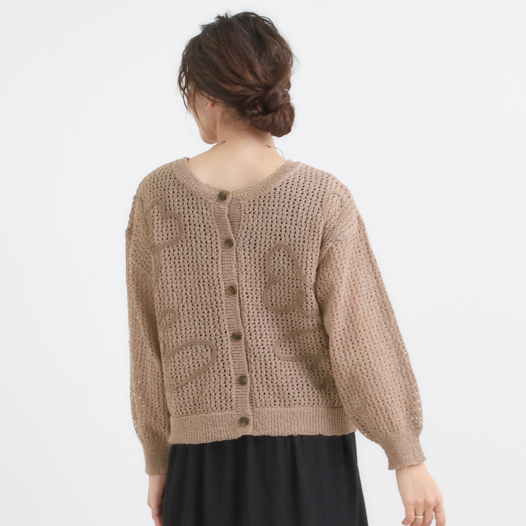 キューティーブロンド Cutie Blonde コード刺繍アソートメッシュカーディガン （ブラック(019)） ブラック(019)