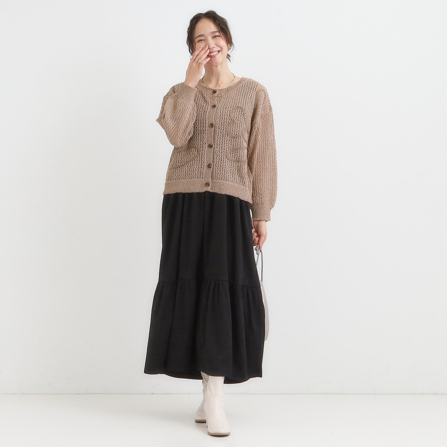 キューティーブロンド Cutie Blonde コード刺繍アソートメッシュカーディガン （ブラック(019)） ブラック(019)