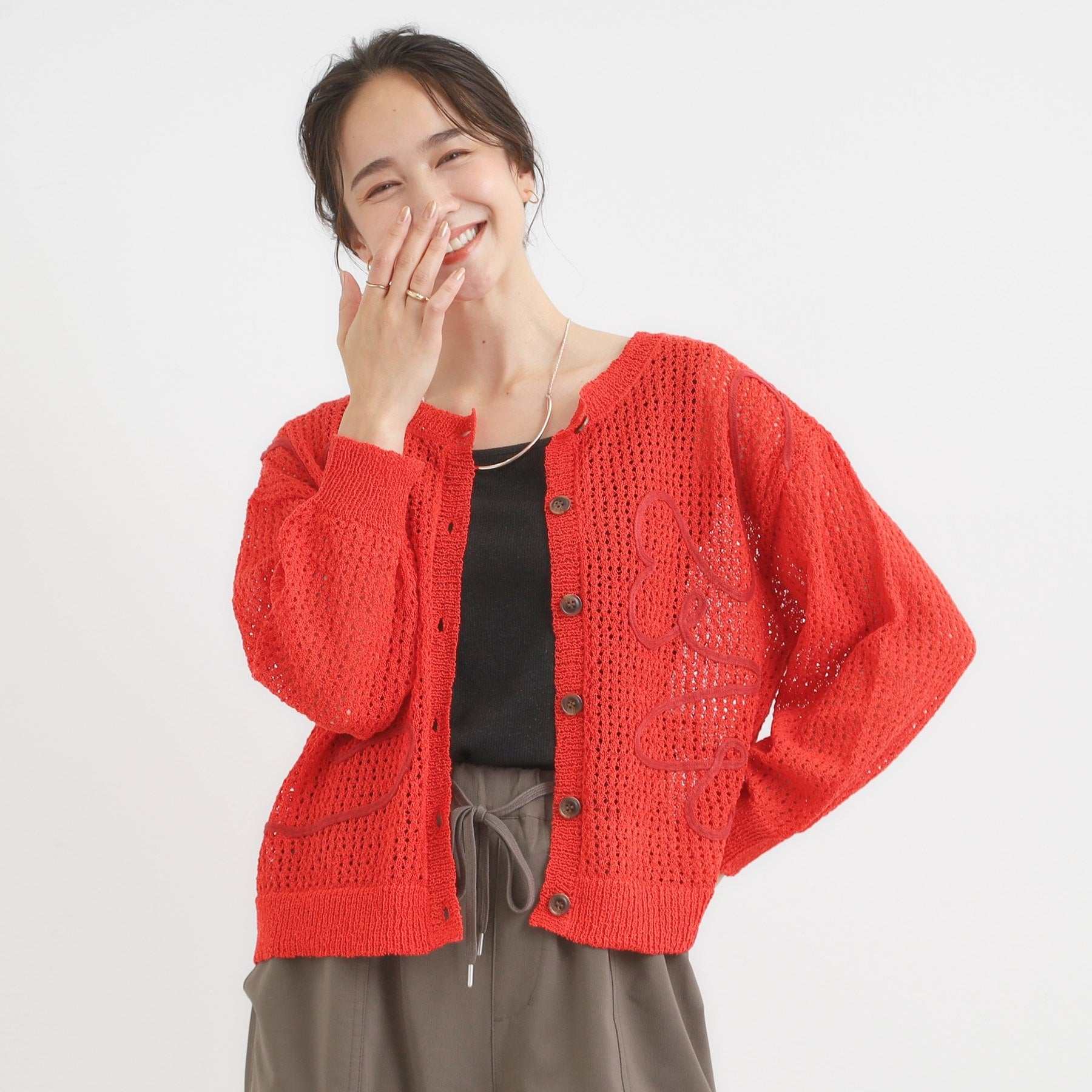 キューティーブロンド Cutie Blonde コード刺繍アソートメッシュカーディガン （ブラック(019)） ブラック(019)