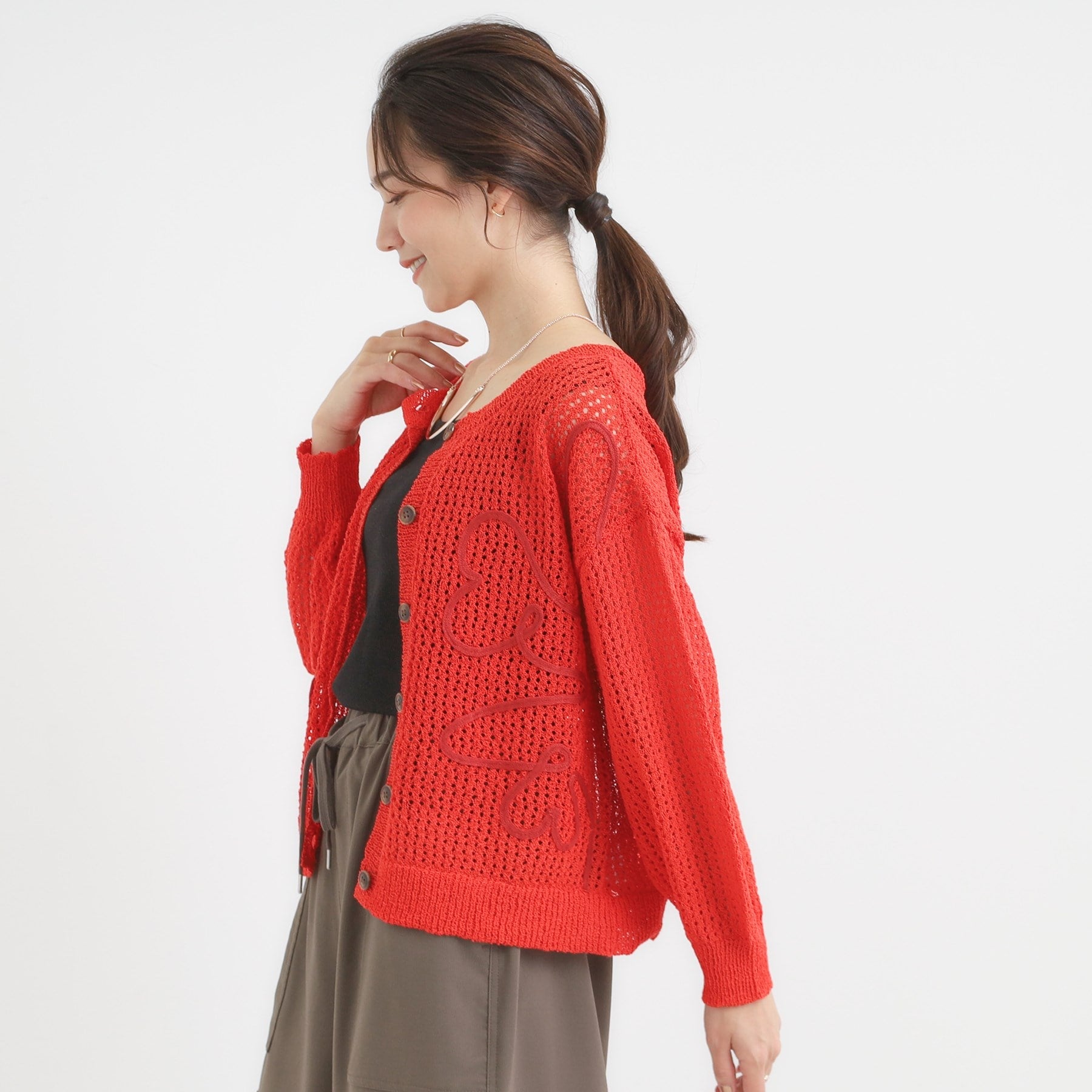 キューティーブロンド Cutie Blonde コード刺繍アソートメッシュカーディガン （ブラック(019)） ブラック(019)