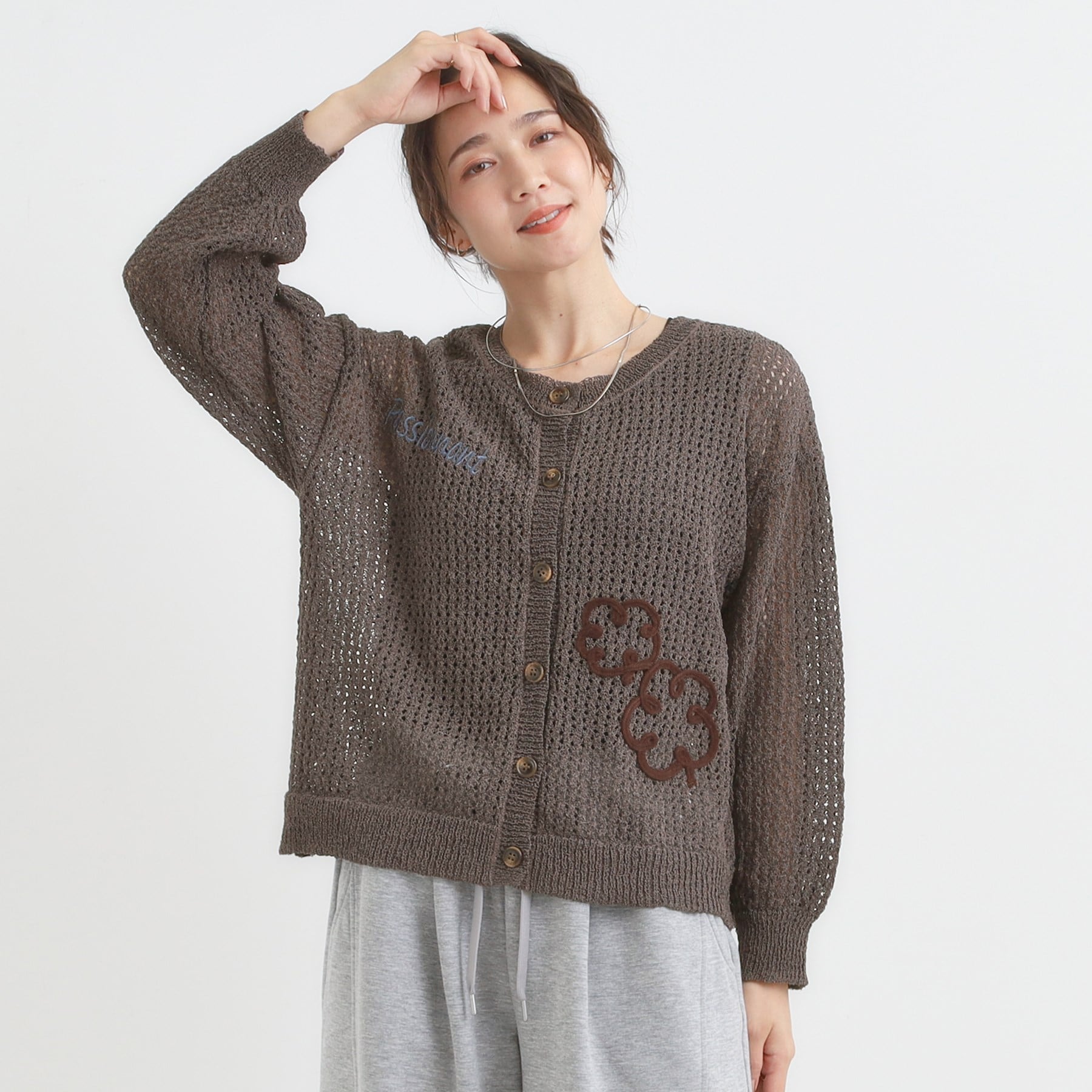 キューティーブロンド Cutie Blonde コード刺繍アソートメッシュカーディガン （ブラック(019)） ブラック(019)