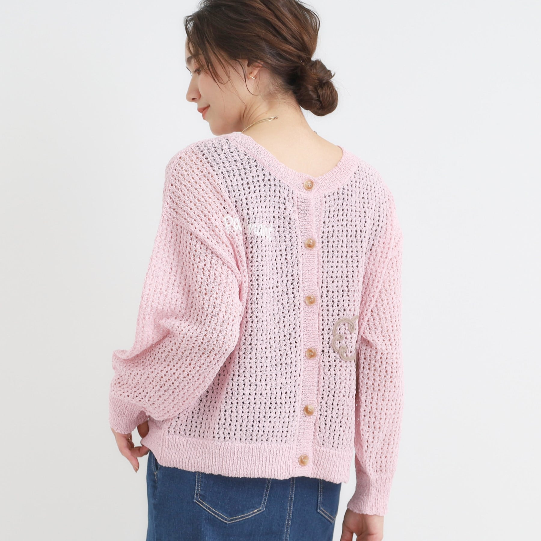 キューティーブロンド Cutie Blonde コード刺繍アソートメッシュカーディガン （ピンク(171)） ピンク(171)