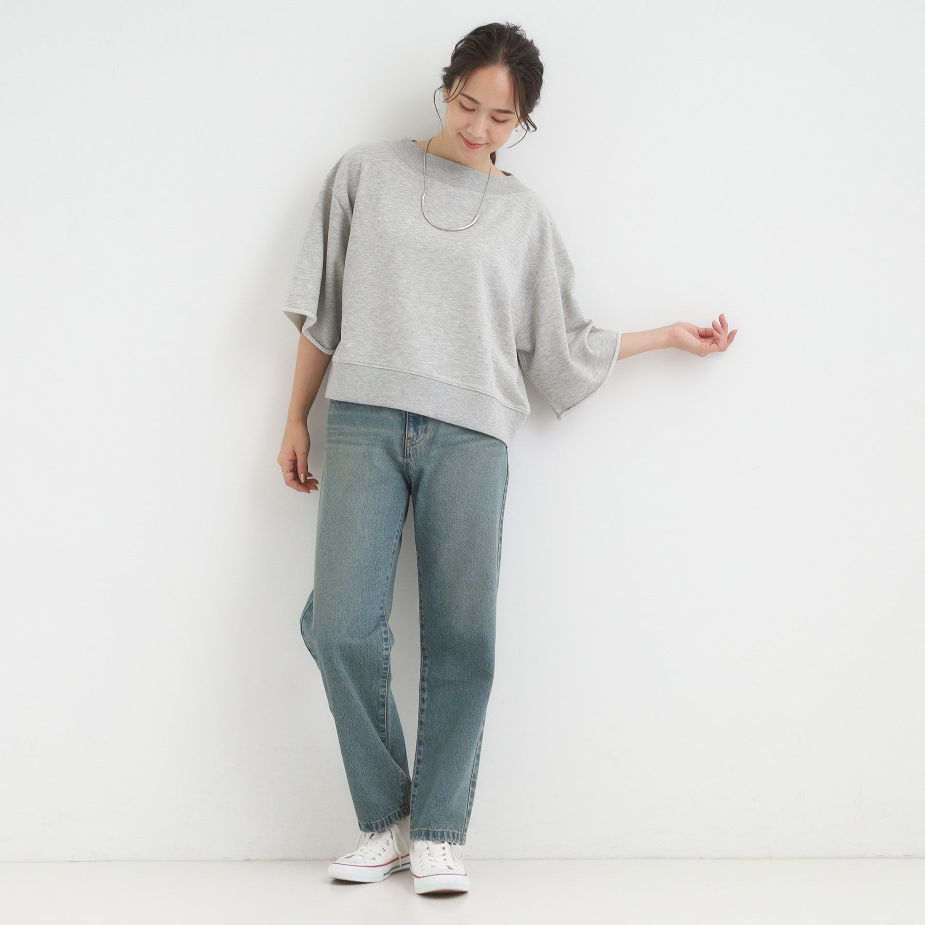 キューティーブロンド Cutie Blonde 【2点セット】ハーフスリーブミニ裏毛プルオーバー＆レースタンクトップSET （ブラウン(043)） ブラウン(043)